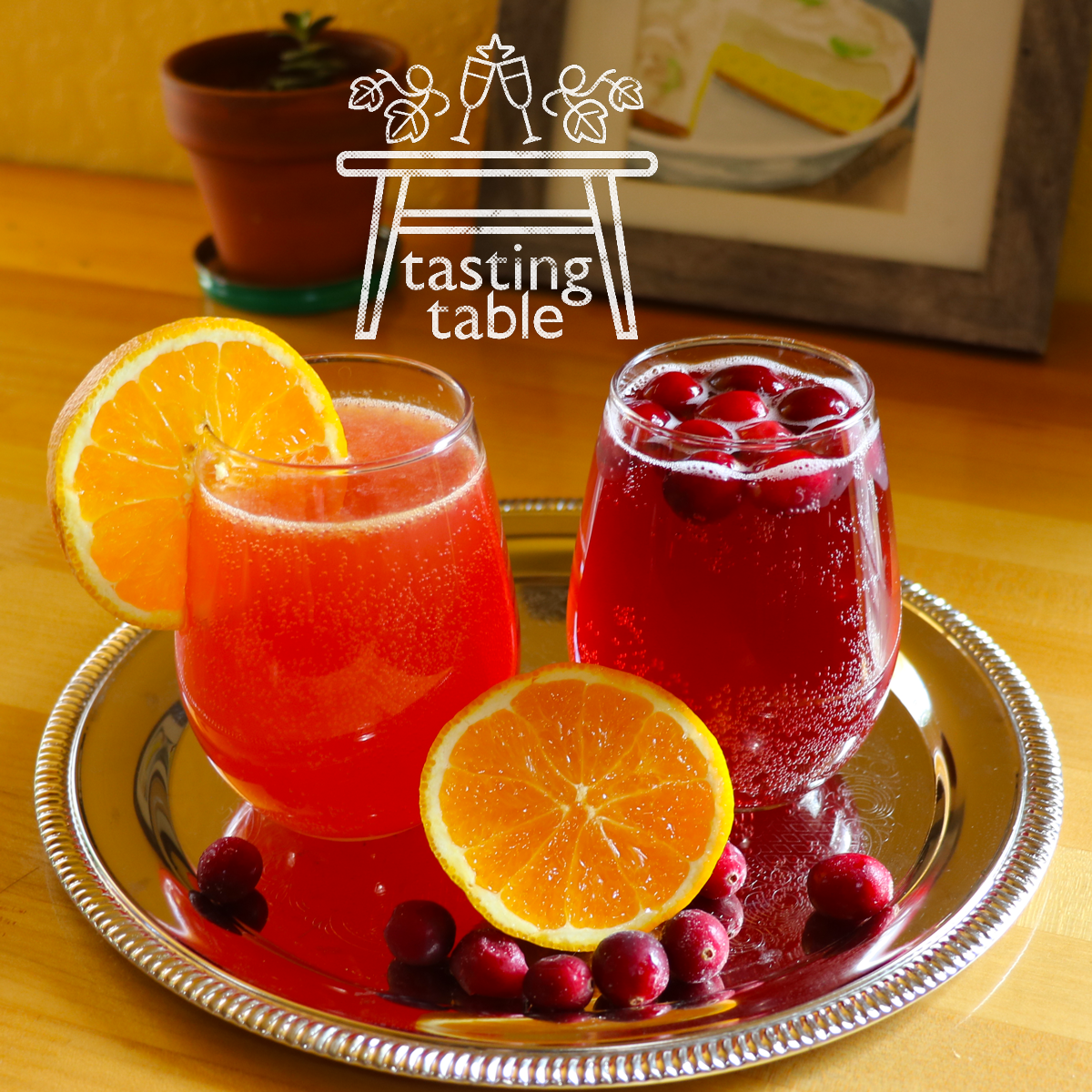 Holiday Wine Spritzers at the Tasting Table