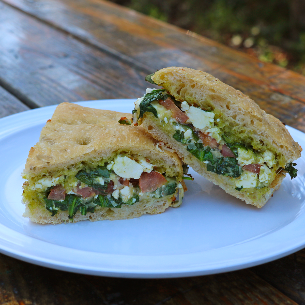 Grilled Feta on Focaccia