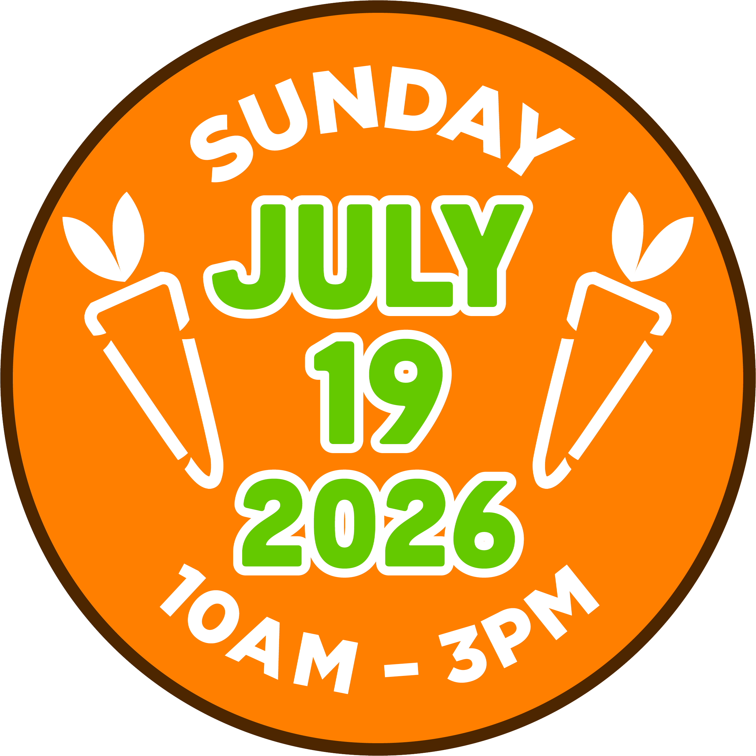 Sunday, July 19, 2026 10AM - 3PM