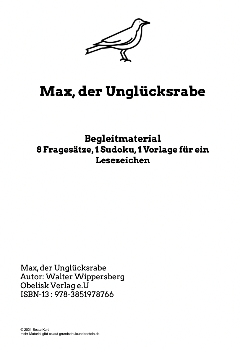  Deckblatt zum Buch Max, der Unglücksrabe 