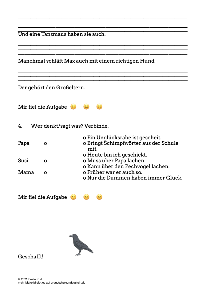  Arbeitsmaterial zum Buch Max, der Unglücksrabe 