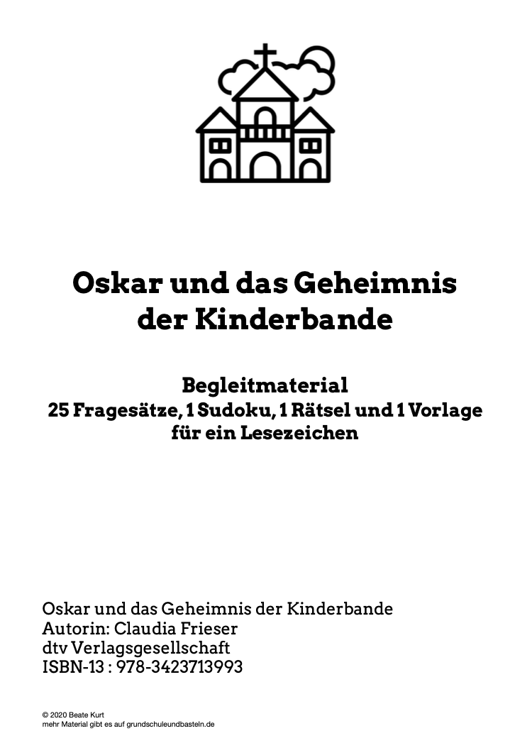  Deckblatt des Arbeitsmaterials zu Oskar und das Geheimnis der Kinderbande 