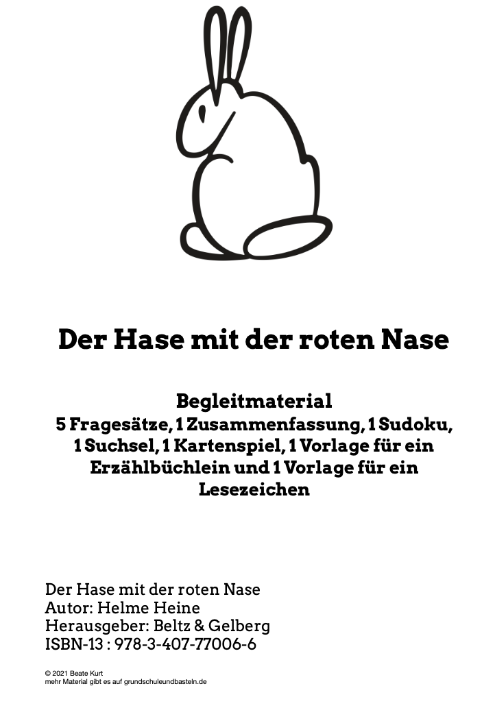  Begleitmaterial zu Der Hase mit der roten Nase 