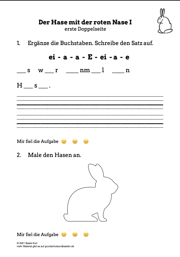  Begleitmaterial zu Der Hase mit der roten Nase 