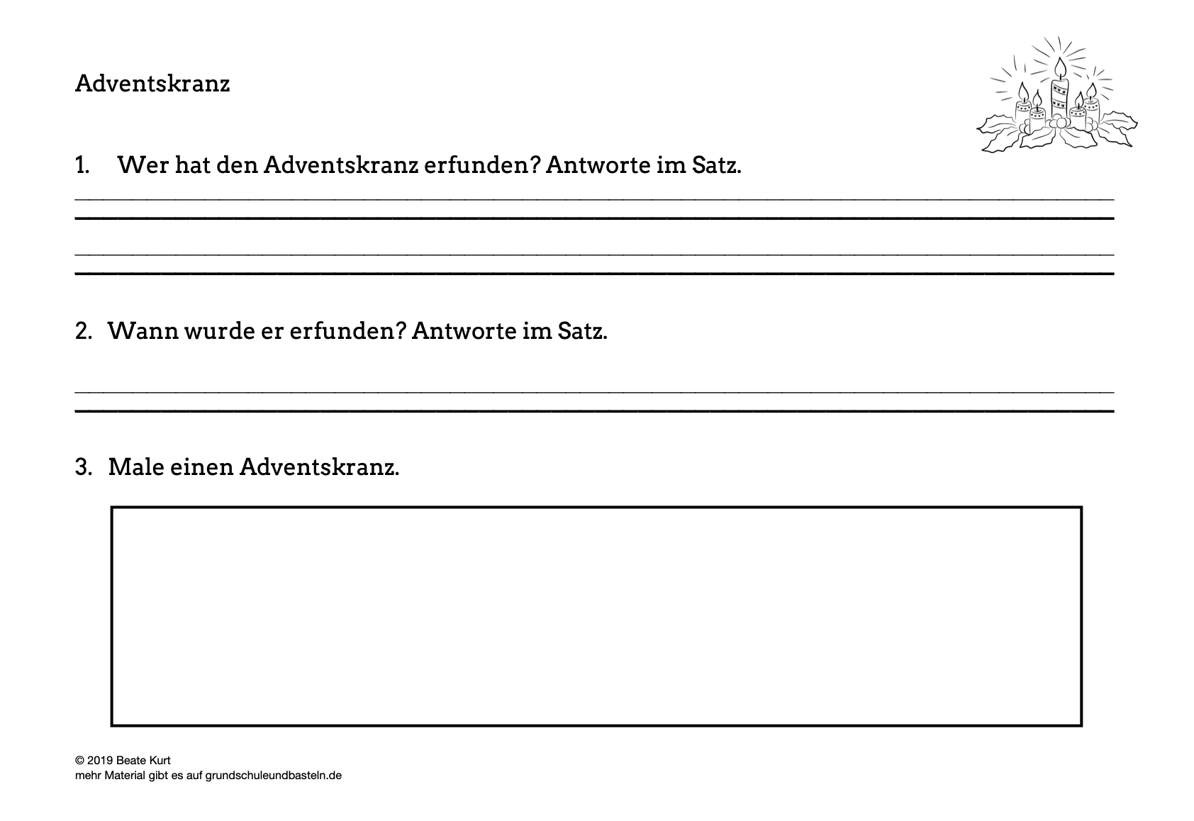  Arbeitsmaterial Brauch Adventskranz 