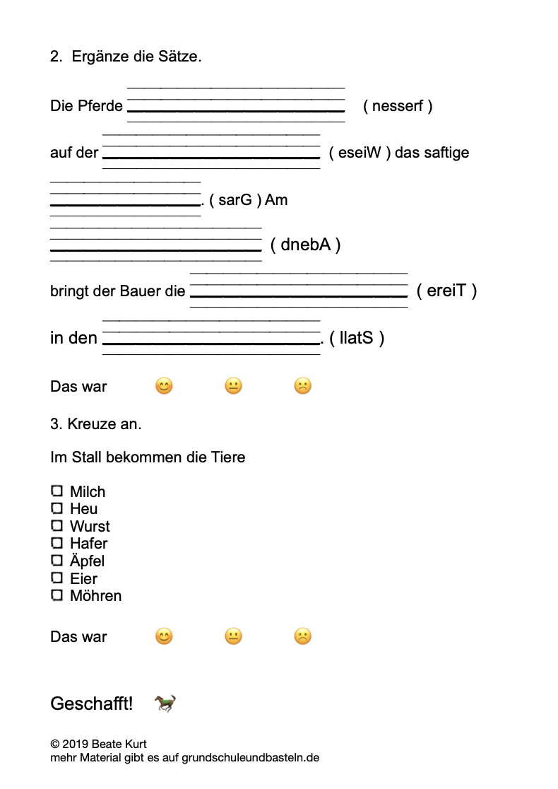  Arbeitsmaterial Zuhören und Verstehen Bauernhof 