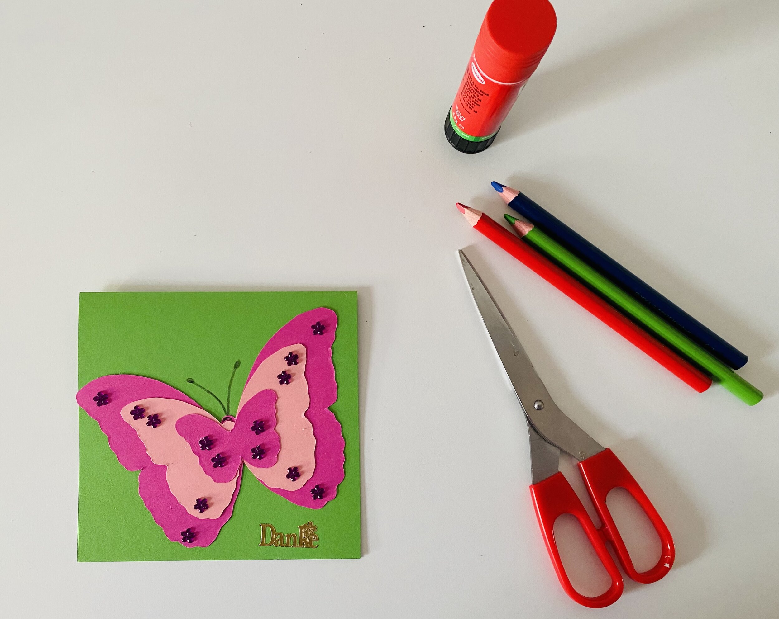  Glückwunschkarte mit Schmetterling zum Muttertag 
