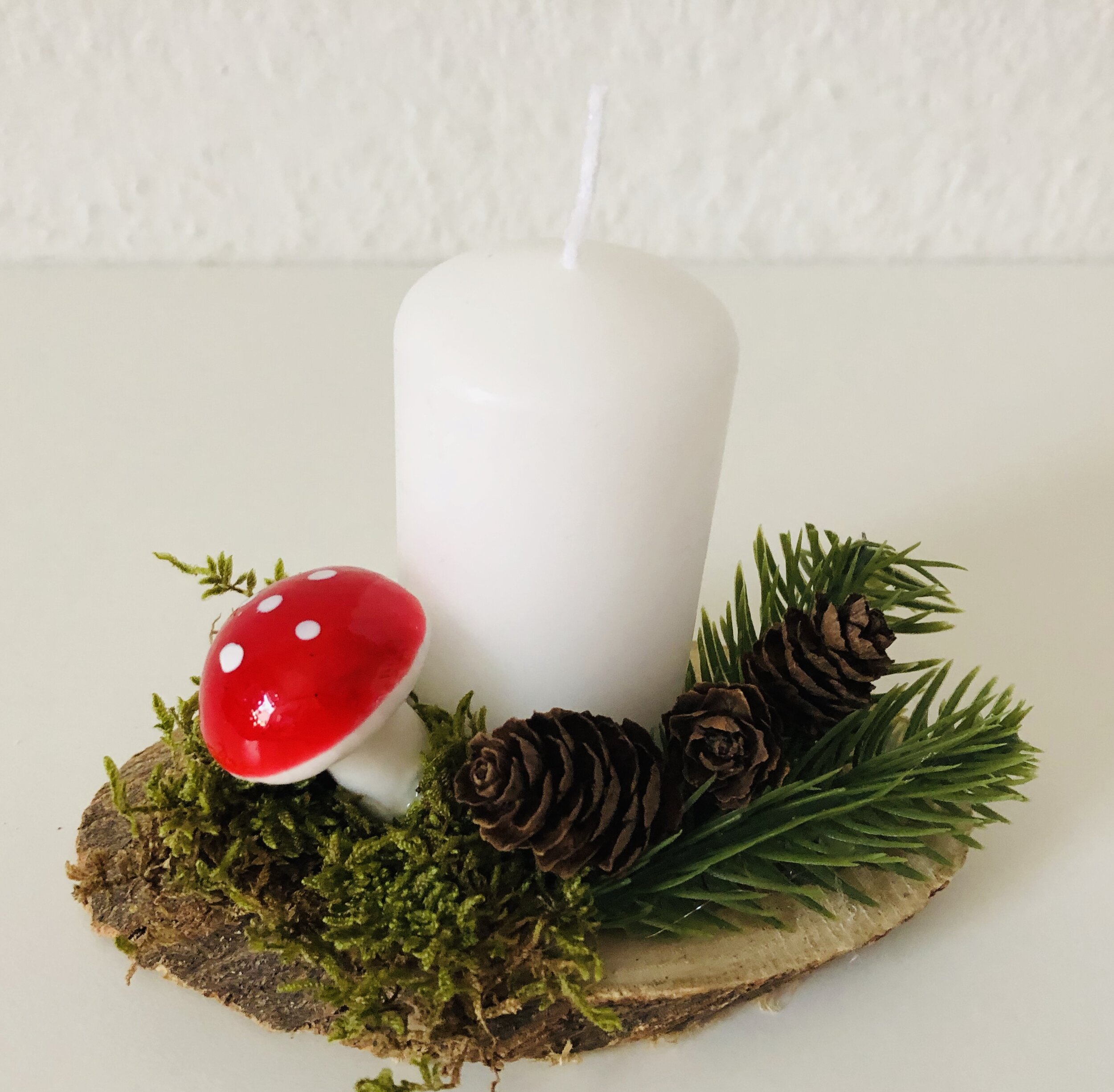  Adventsbasteln: Tischdekoration mit Kerze 