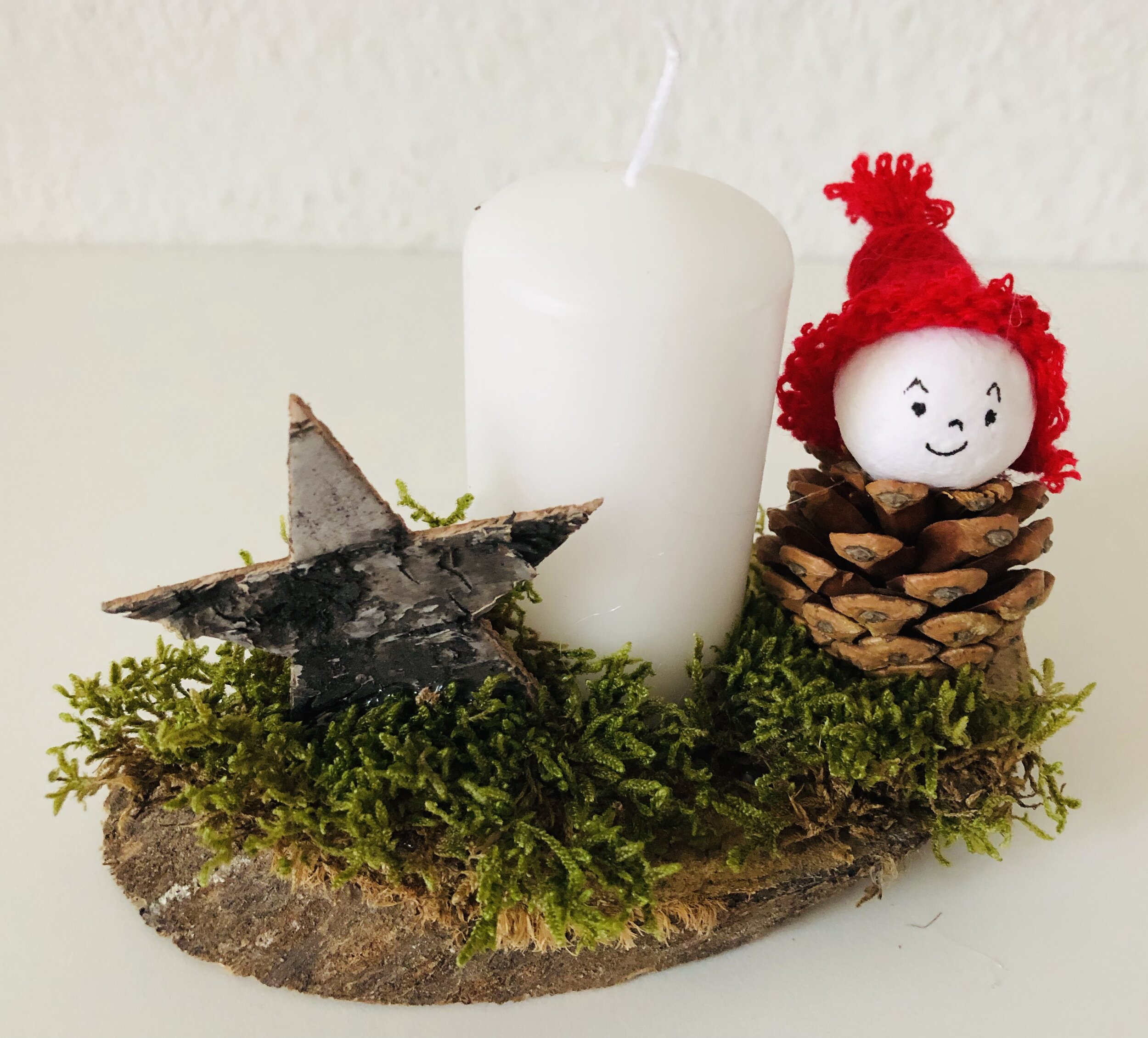  Adventsbasteln: Tischdekoration mit Kerze 