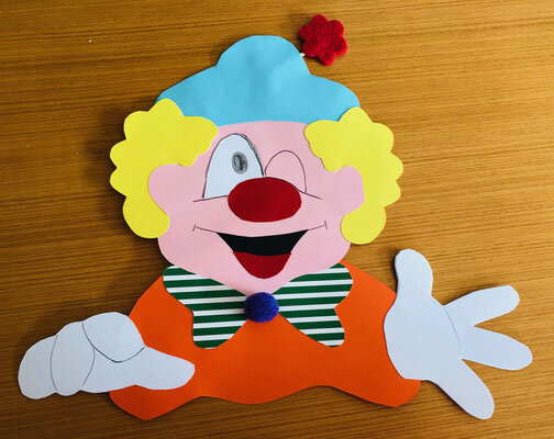  Fensterbild Clown Locke basteln 