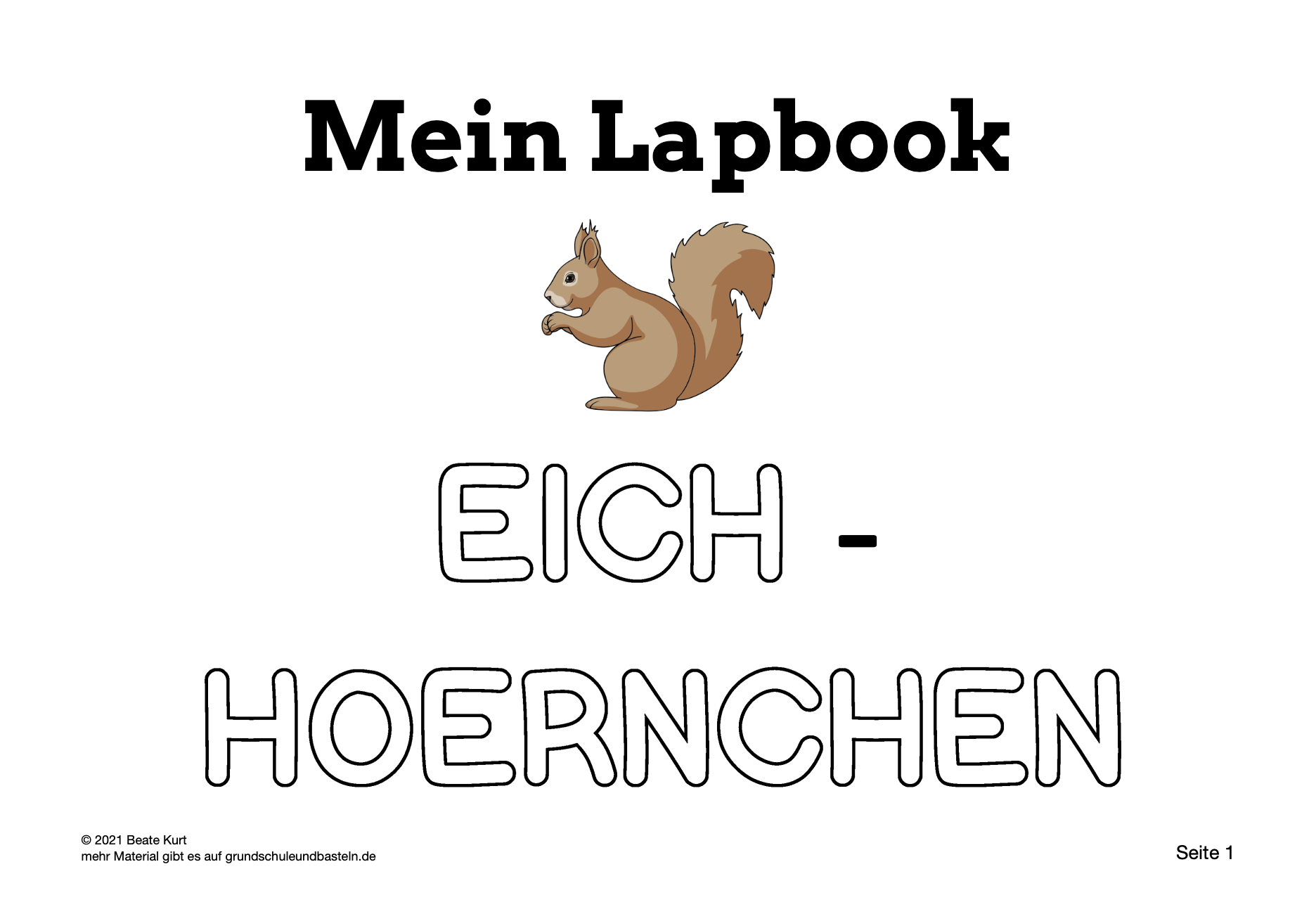  Deckblatt zum Lapbook Eichhörnchen 