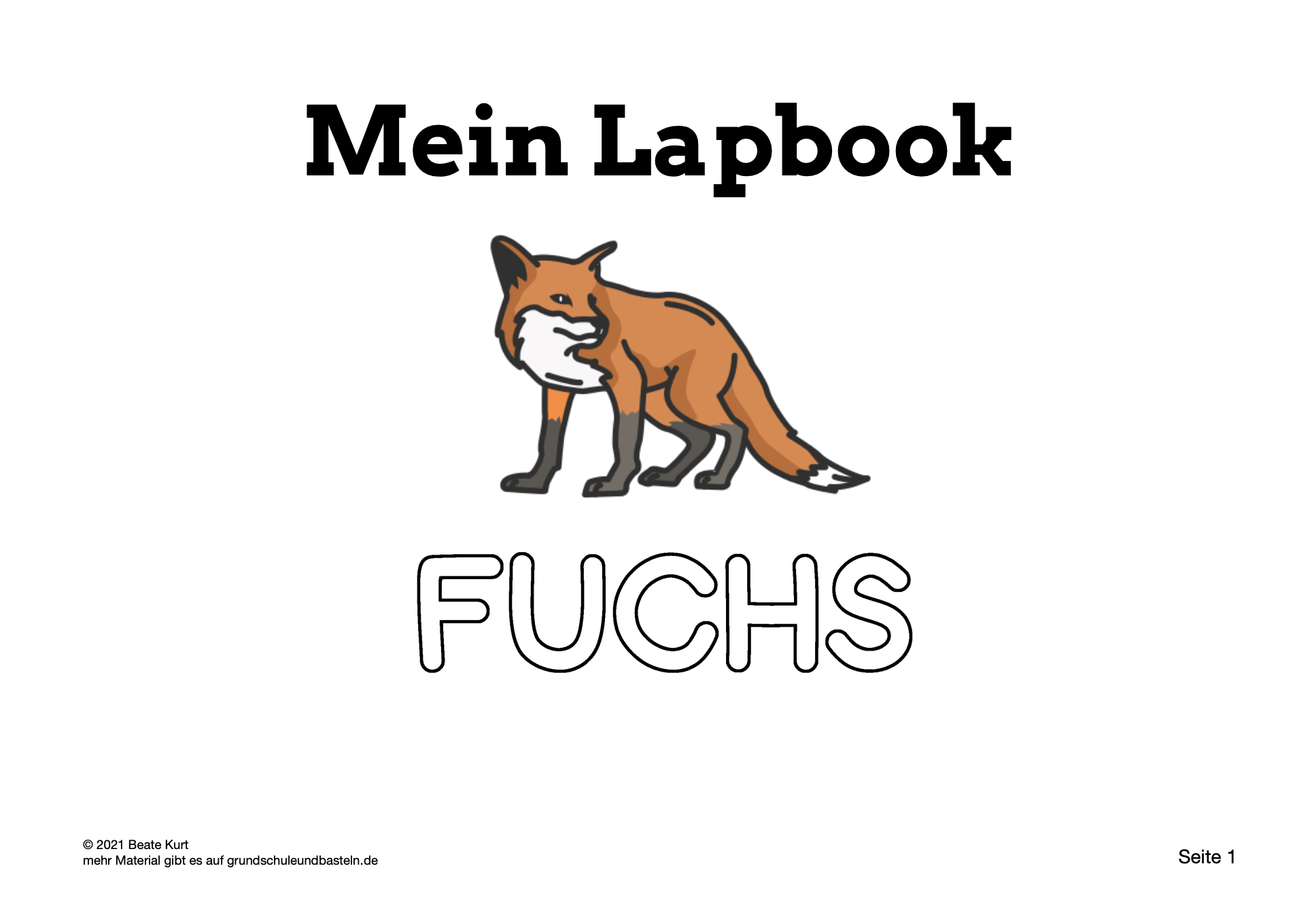  Arbeitsmaterial Lapbook Fuchs 