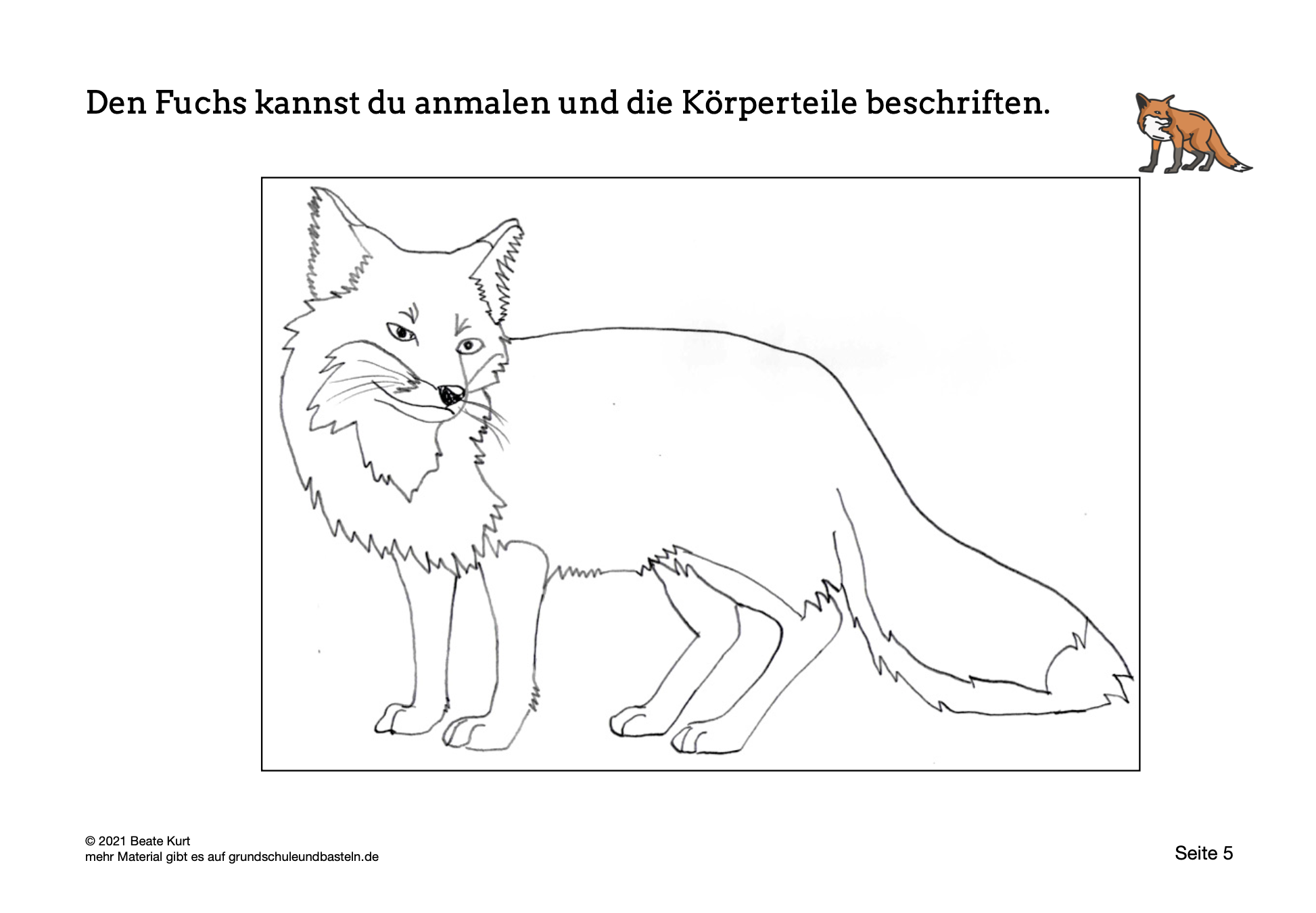  Arbeitsmaterial zu Lapbook Fuchs 