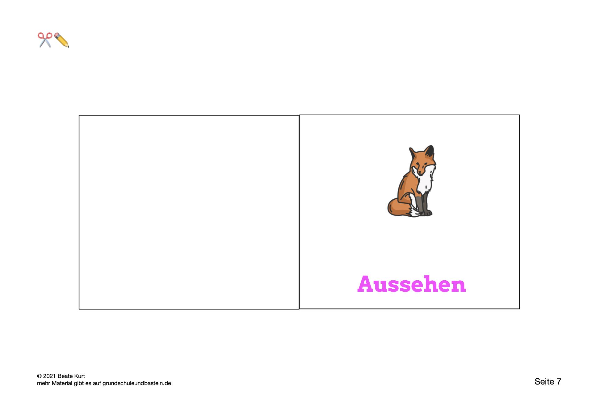  Arbeitsmaterial Lapbook Fuchs 