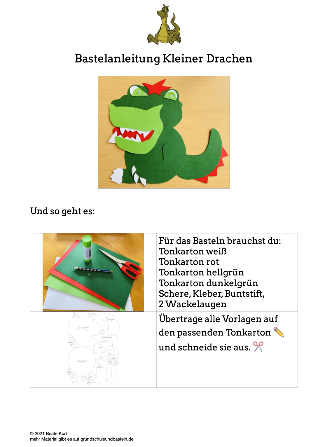  Bastelanleitung Dino 