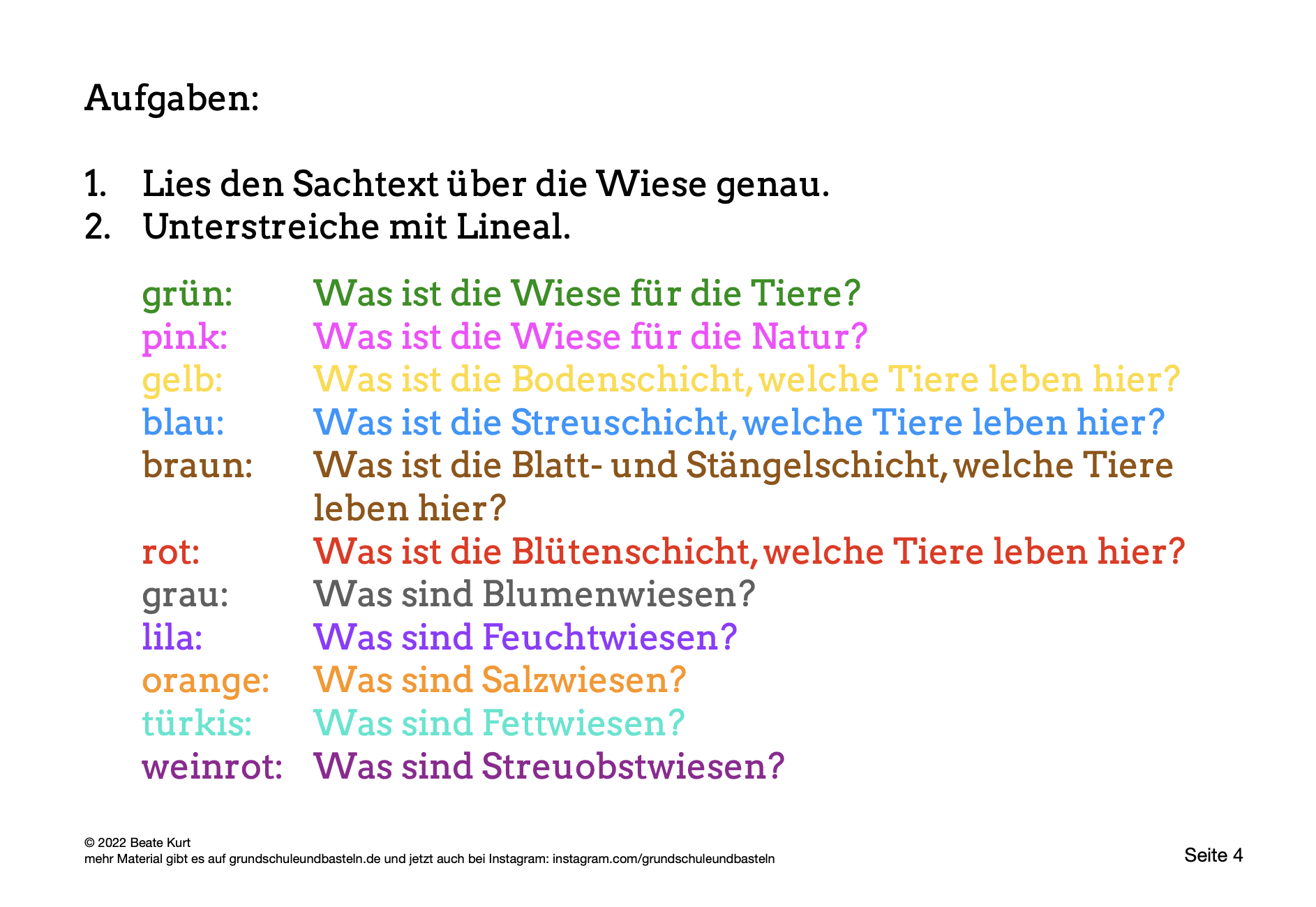  Arbeitsmaterial zu Lapbook Wiese 