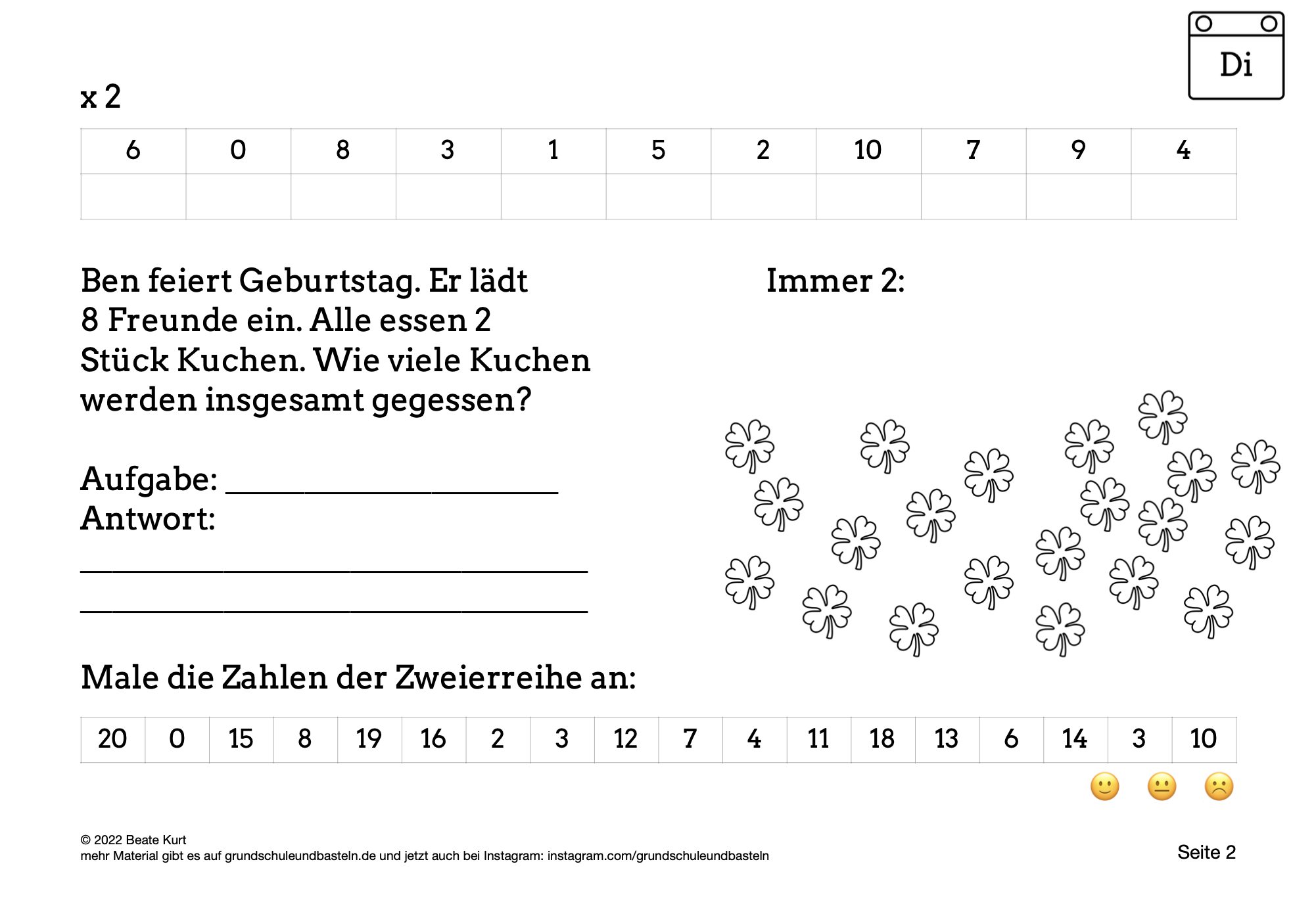  Wochentraining Einmaleins üben 