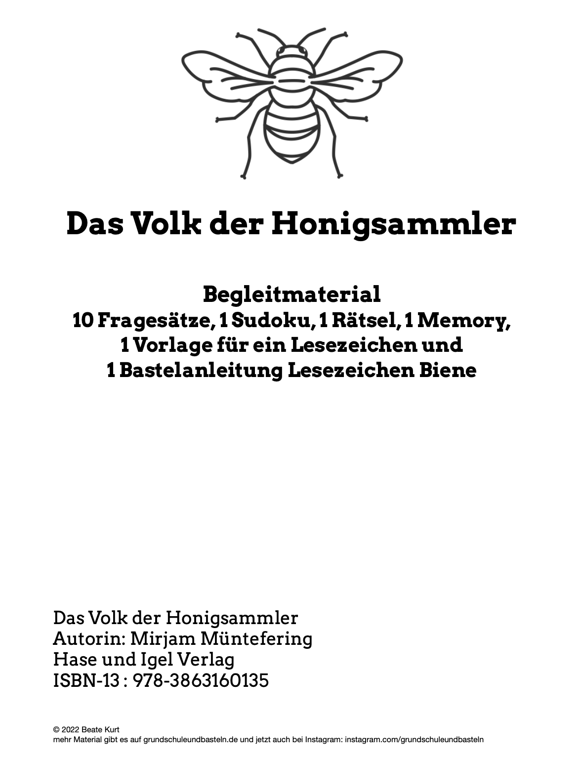  Arbeitsmaterial zum Buch Das Volk der Honigsammler 