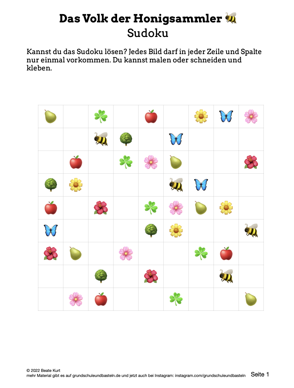  Sudoku zum Buch Das Volk der Honigsammler 