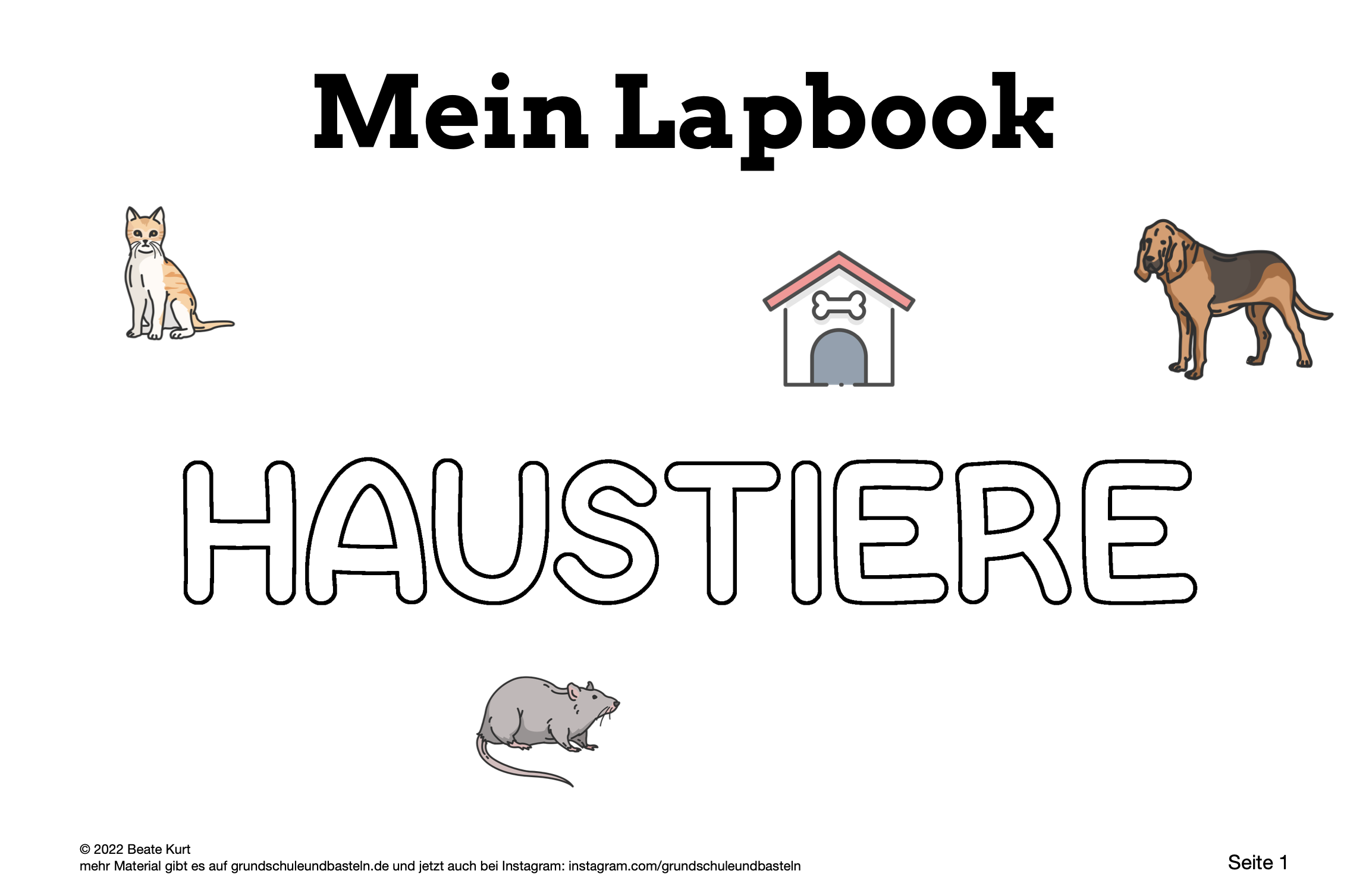  Arbeitsmaterial Lapbook Haustiere 