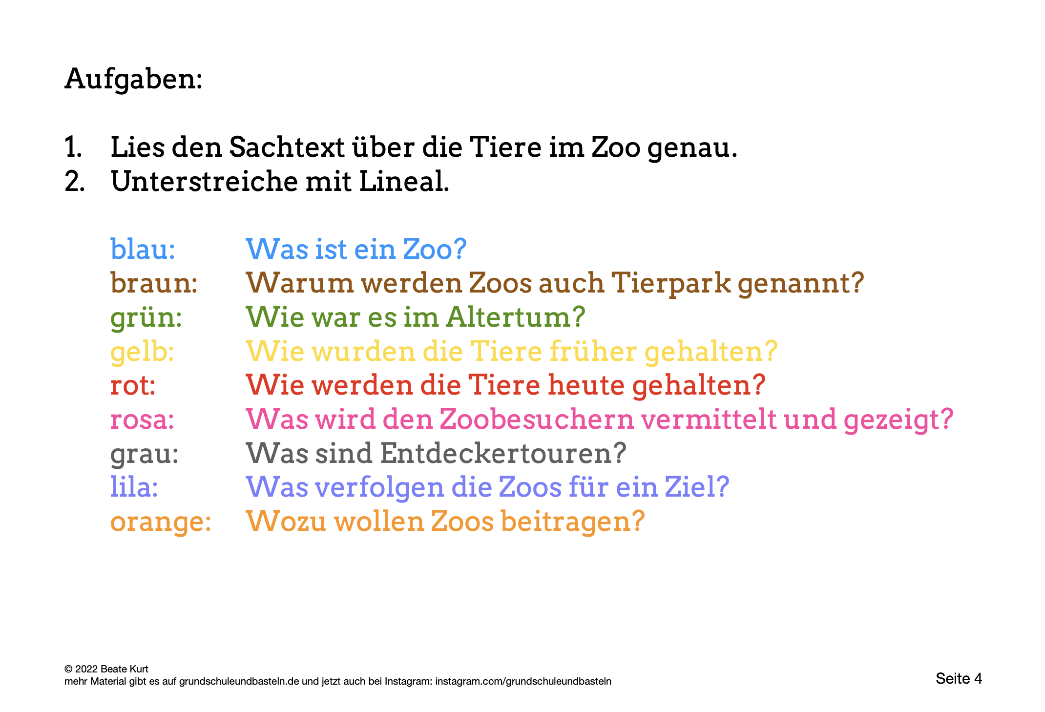  Arbeitsmaterial Lapbook Zoo 