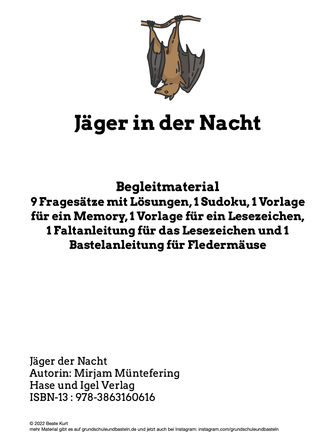  Begleitmaterial zum Buch Jäger in der Nacht 