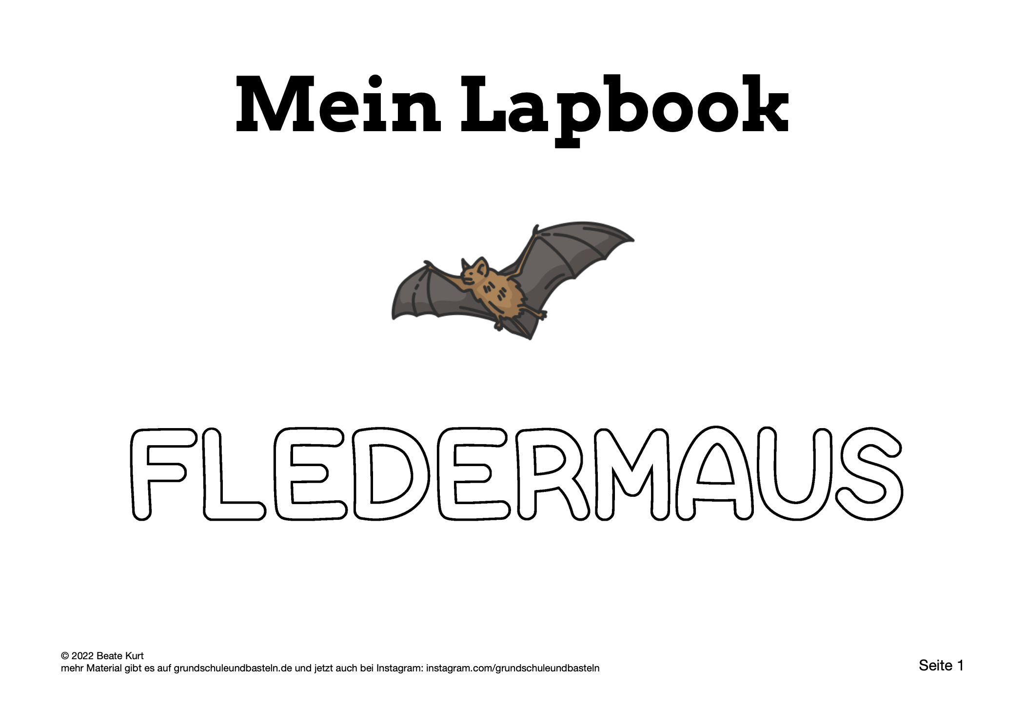  Lapbook Fledermaus 