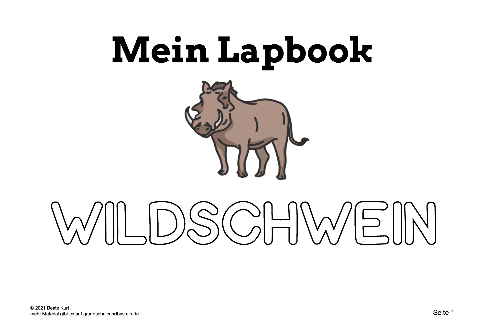  Lapbook Wildschwein 