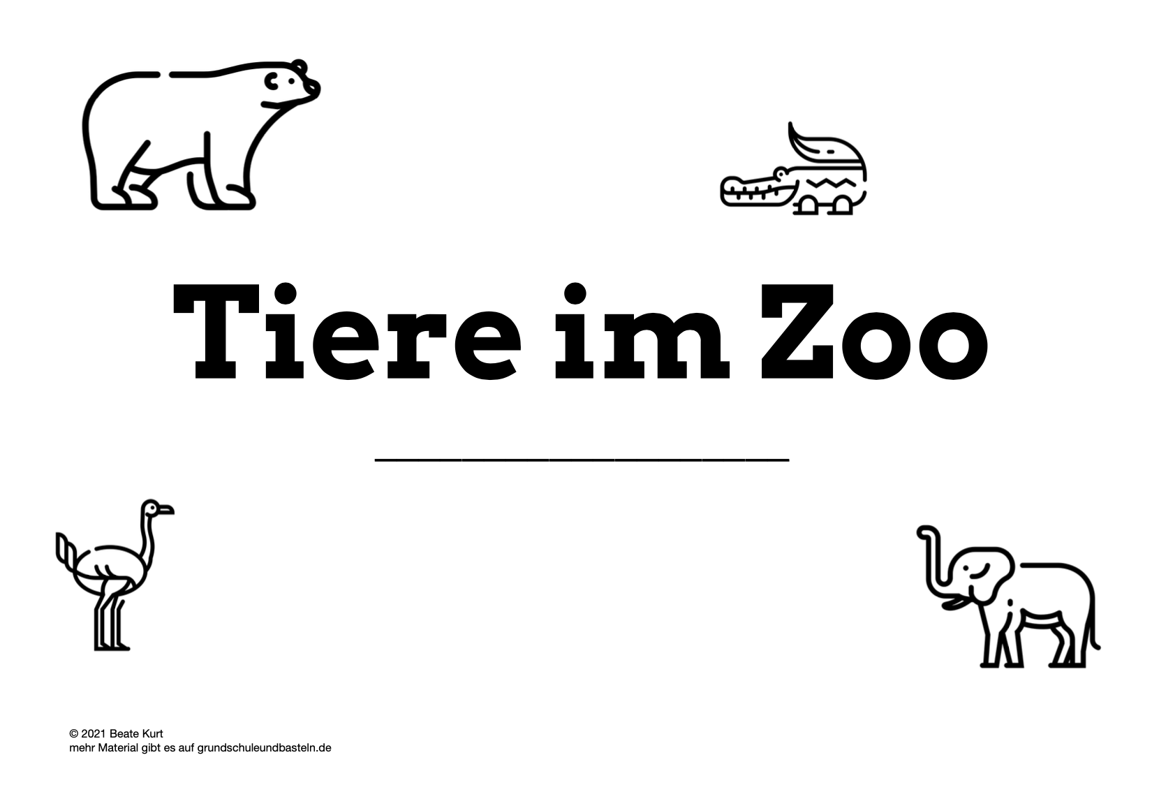  Arbeitsmaterial Lernheft Zootiere 