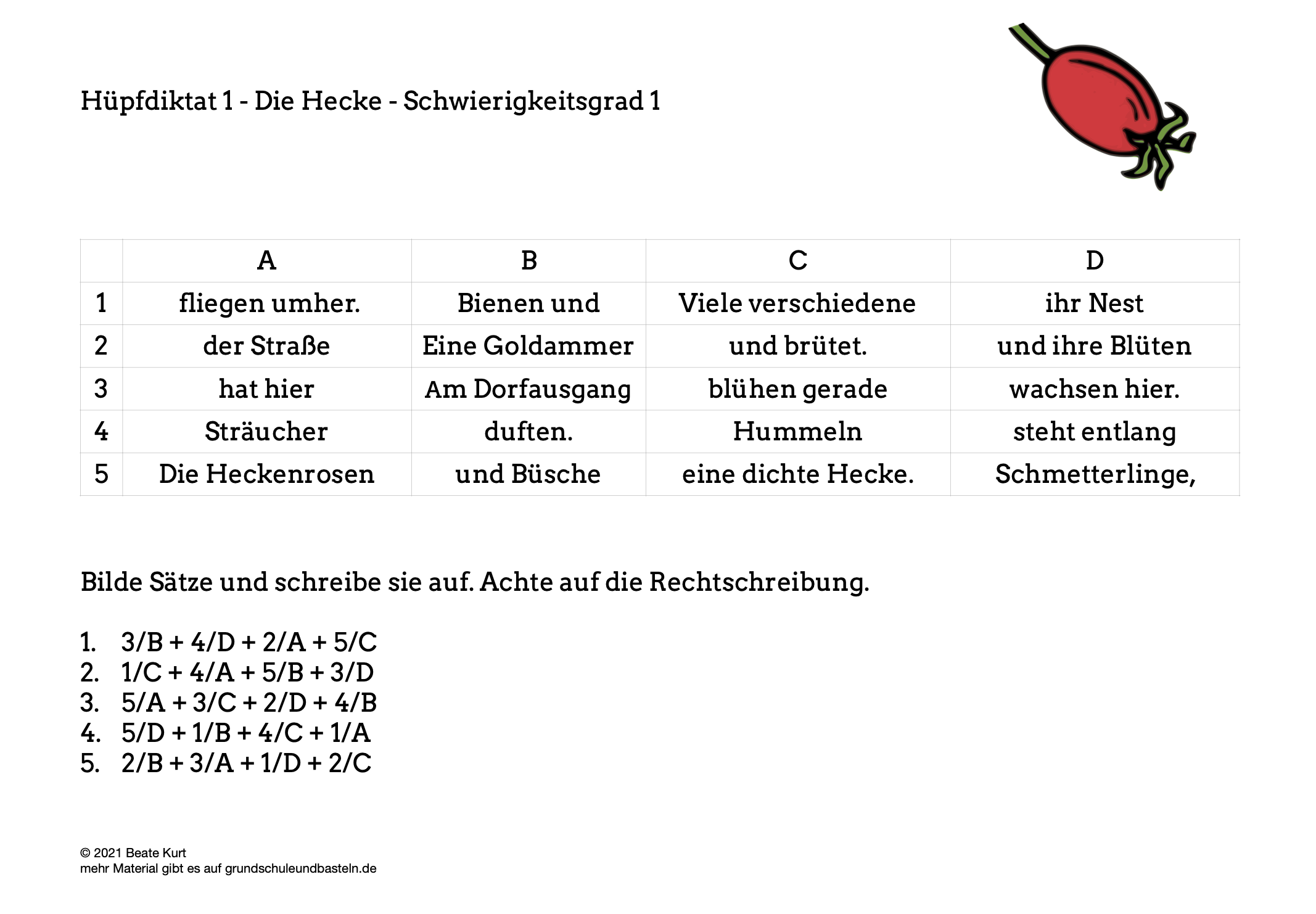  Die Hecke. Hüpfdiktate 