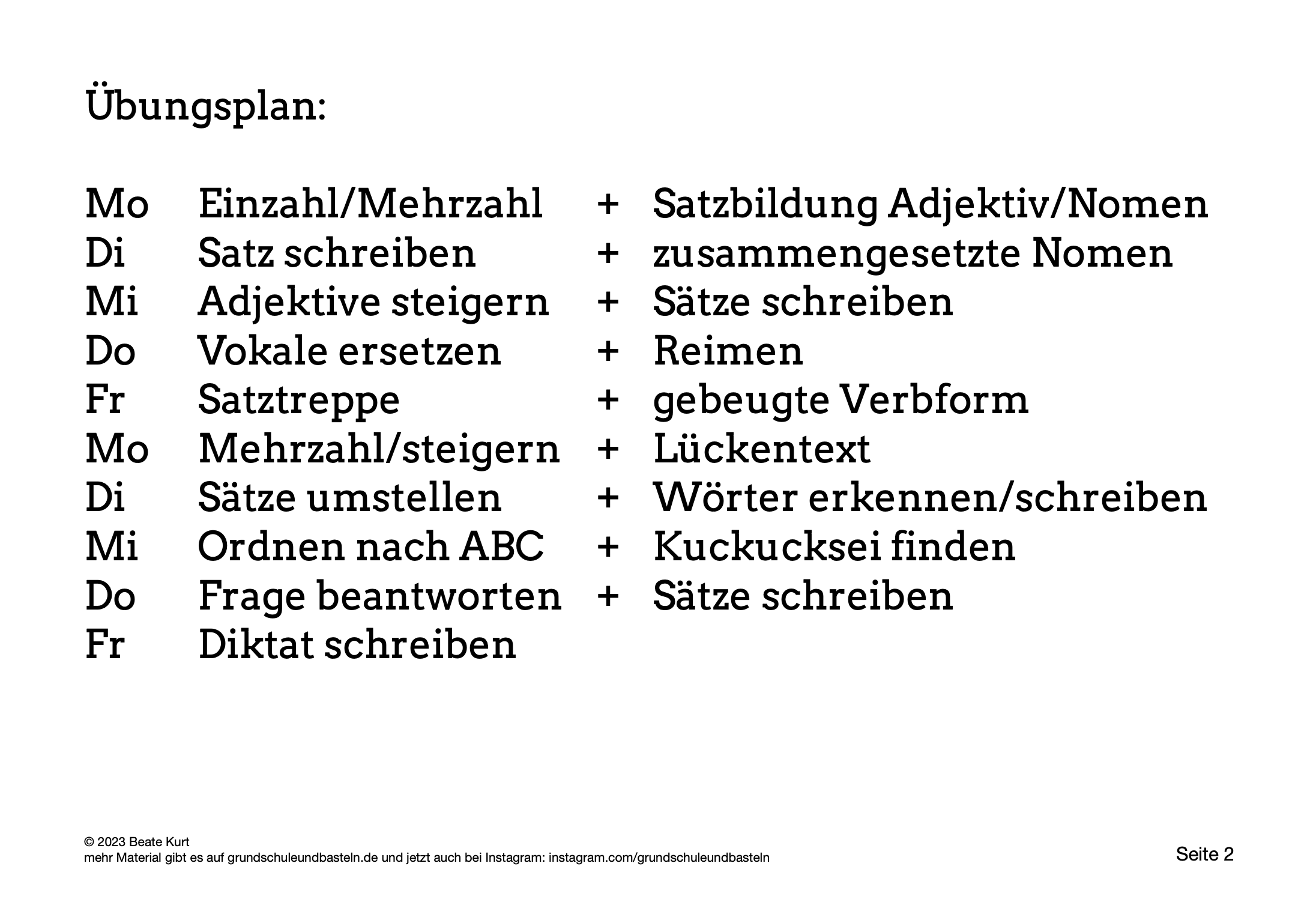  Wochentraining: Diktate schreiben 