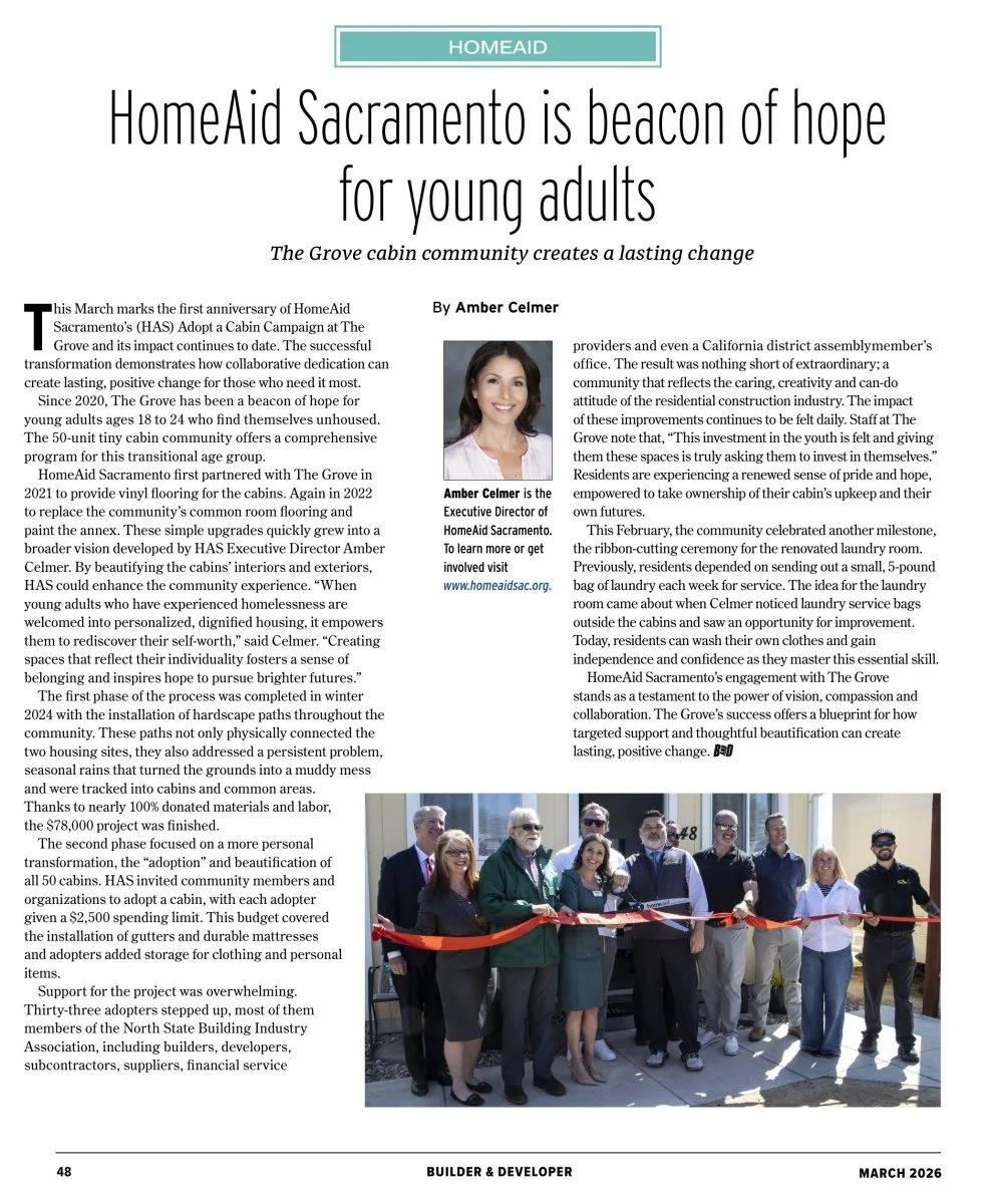 HomeAid Sacramento featured in Builder &amp; Developer Magazine’s March Issue (pg. 48)
