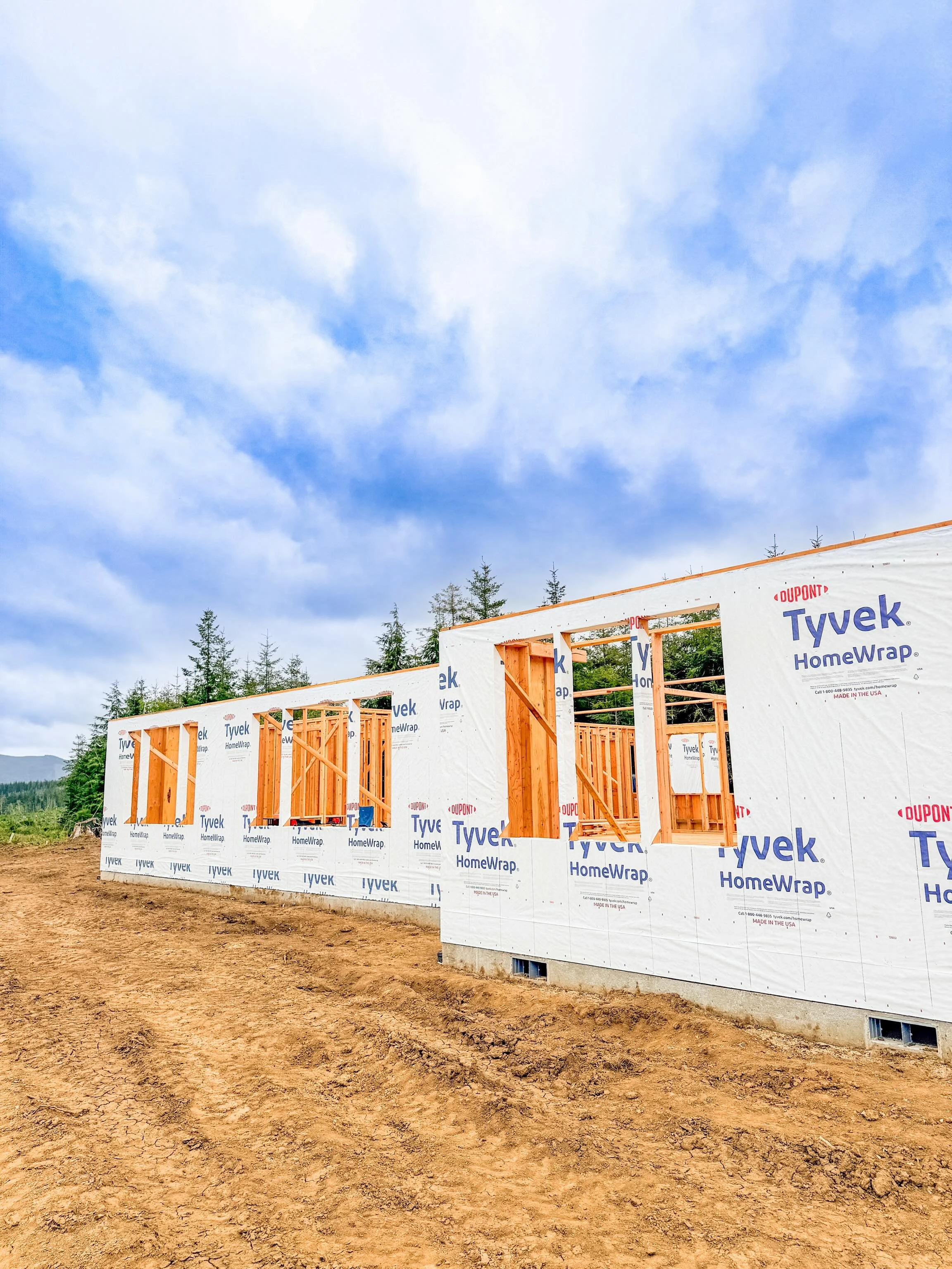 A little forever home update. 🏠 

Today the house was officially wrapped, and tomorrow is TRUSS DAY &mdash; which feels like one of those huge milestone moments. Watching it all start to take shape has been surreal. I cannot wait to see the roof tak