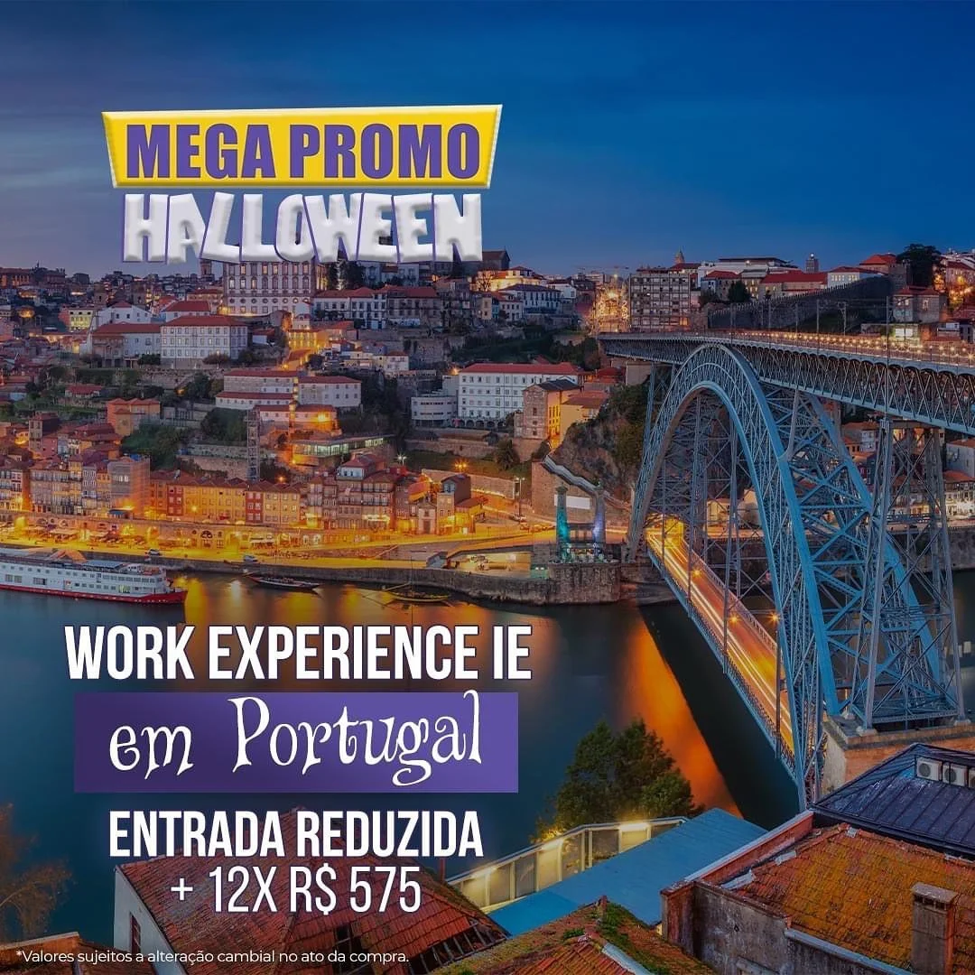 J&aacute; sonhou em trabalhar legalmente em Portugal por 12x de R$575? Ent&atilde;o vem viver uma experi&ecirc;ncia in&eacute;dita em terras portuguesas com a IE! 

Nossa MEGA PROMO de Halloween trouxe condi&ccedil;&otilde;es exclusivas para voc&ecir