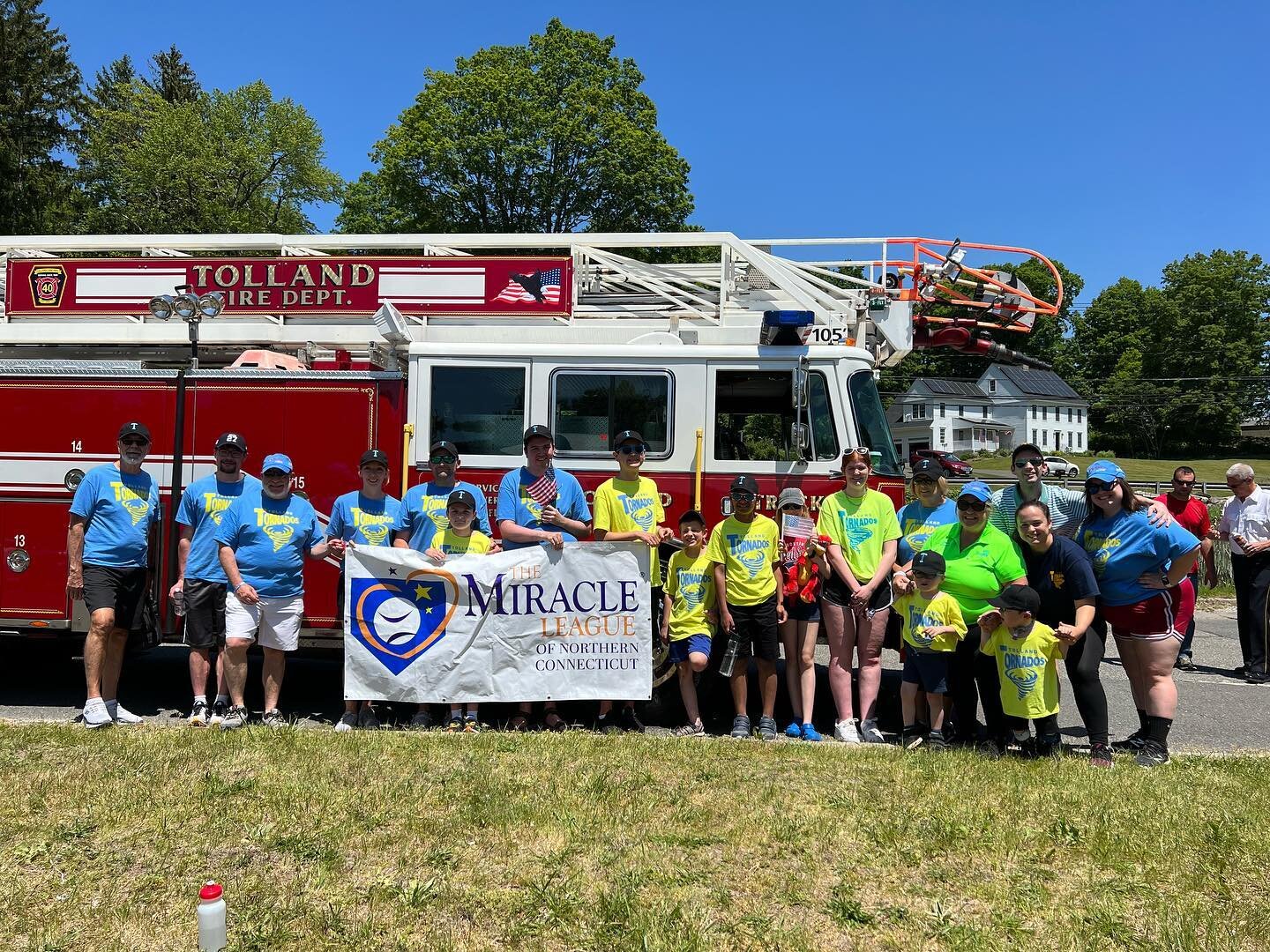 The Tolland Torandoes had a funtastic time marching with @tollandfiredept today in the Tolland Memorial Day Parade!!