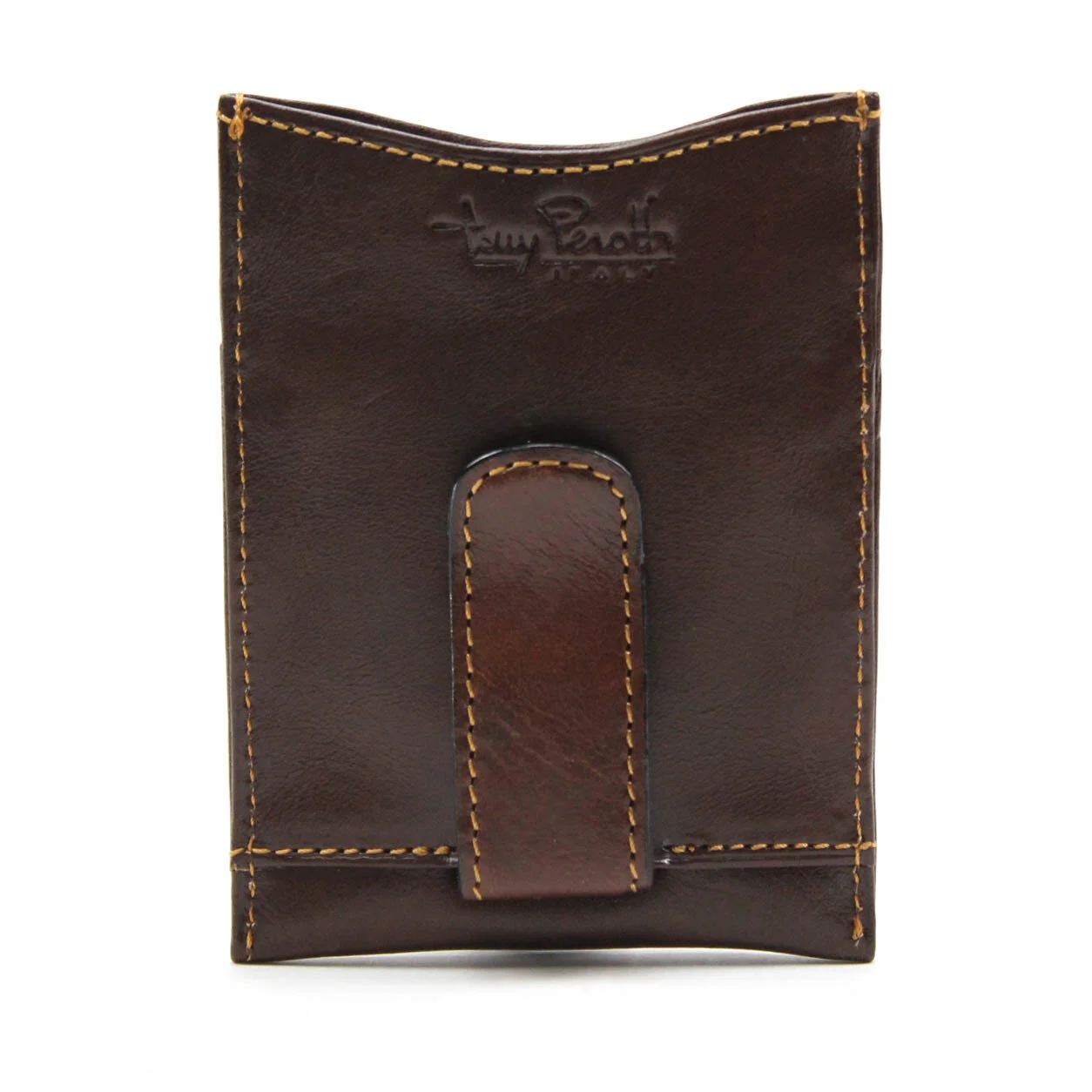 Portacarte Tony Perotti 8 Carte RFID - Pelle Conciata Naturale Con Inserti In Alluminio