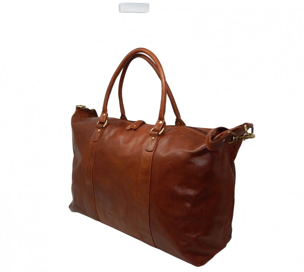 Brown leather weekend bag cheap