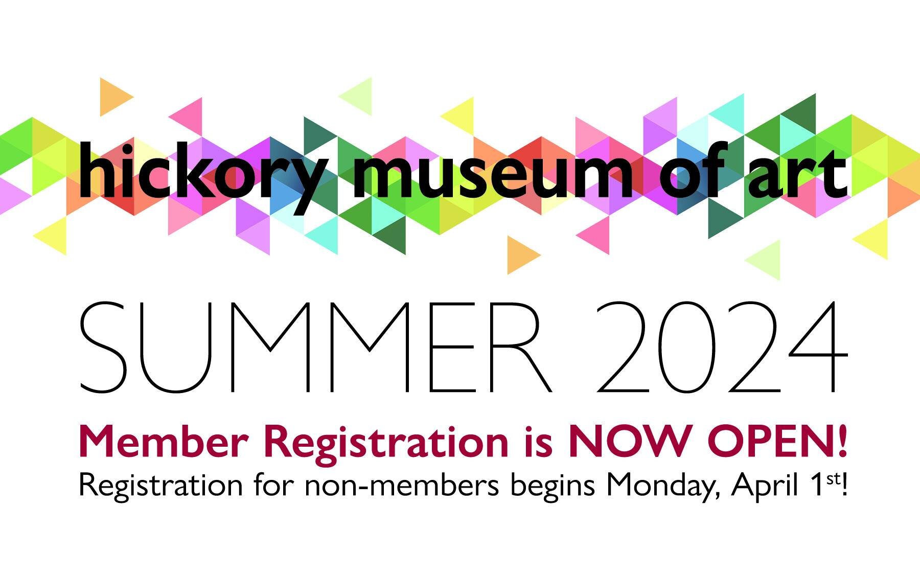 2024 Summer Art Camp Registration is Officially Open for Members Only through Sunday, March 31st. (Non-member registration begins on Monday, April 1st). Many of our camps quickly sold out last year so don't wait too long to register. Questions? Conta