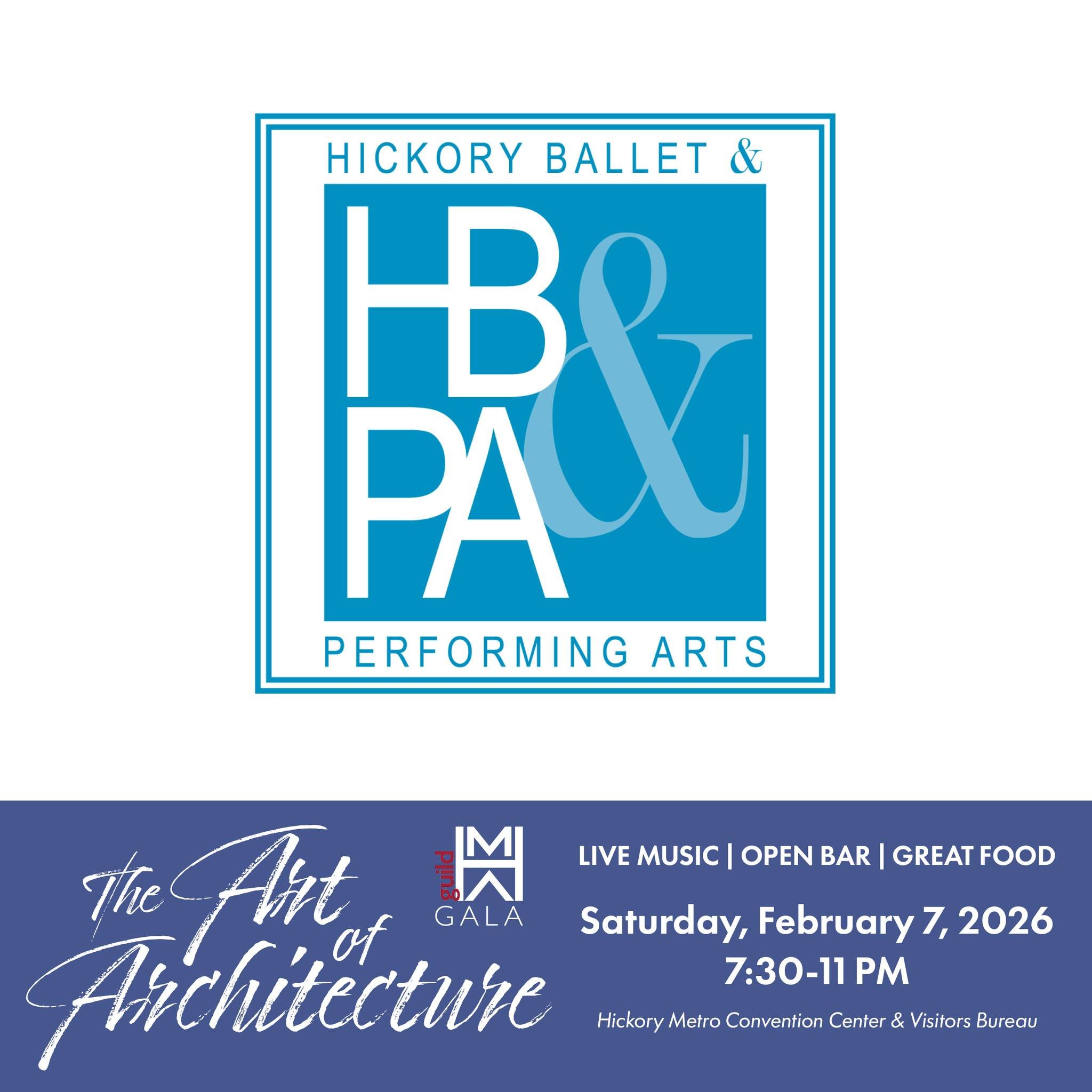 Form comes to life. Dancers from Hickory Ballet &amp; Performing Arts  will transform curves, lines, and structure into graceful movement throughout The Art of Architecture guildHMA Gala. 

Visit www.hickoryart.org to purchase your tickets for The Ar