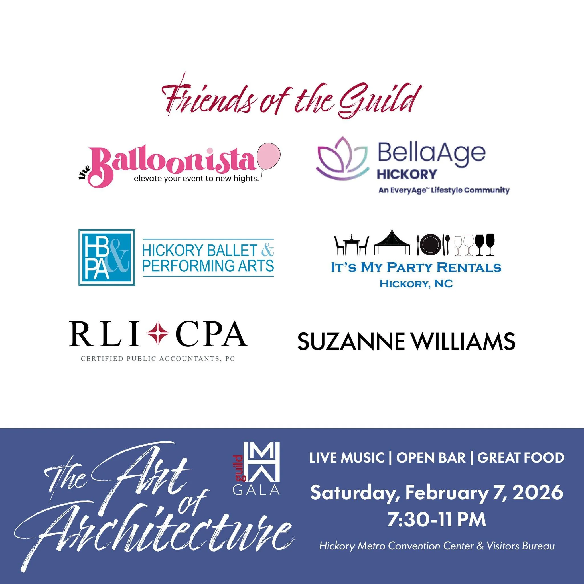 Art needs friends, and ours show up in a big way. Huge thanks to all of our Friends of the Guild sponsors! Your support means the world to us.