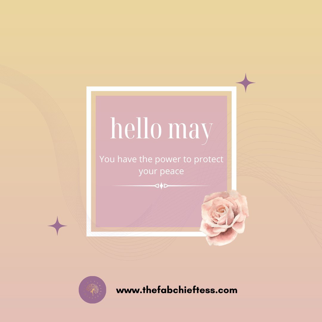 🌸 Hello, May. 🌸

Remember, you have the power to protect your peace. 💖✨ Amidst life's chaos, take a moment to breathe, to center yourself, and to prioritize your mental and emotional well-being. You deserve tranquility, positivity, and inner harmo