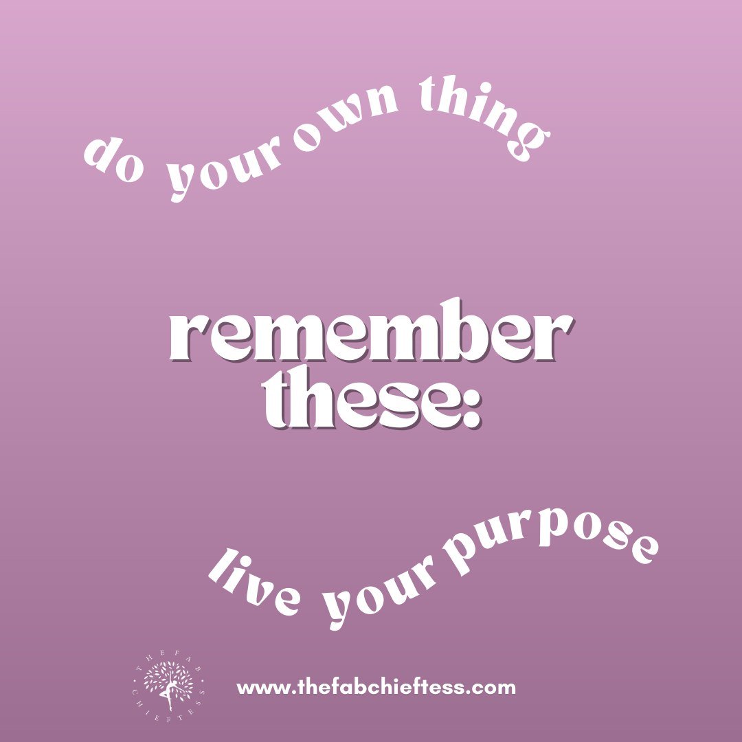 🌟💫 Do your own thing, but always remember these: live your purpose. 💖✨ Embrace what sets your soul on fire, follow your passions, and let your unique light shine bright. Your journey is yours to carve, your purpose yours to fulfill. Own it, live i