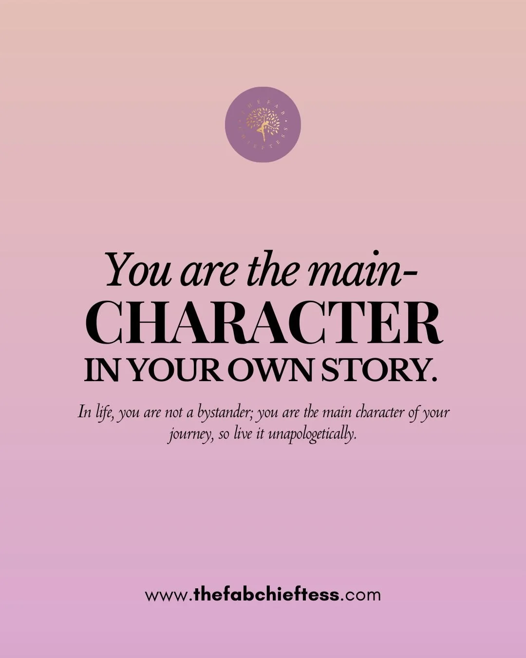 You&rsquo;re not just a part of your story. You are the main character. 🌸 Life isn&rsquo;t happening to you; it&rsquo;s happening for you. Every chapter. The wins, the setbacks, the plot twists is shaping your evolution.

Take ownership of your jour