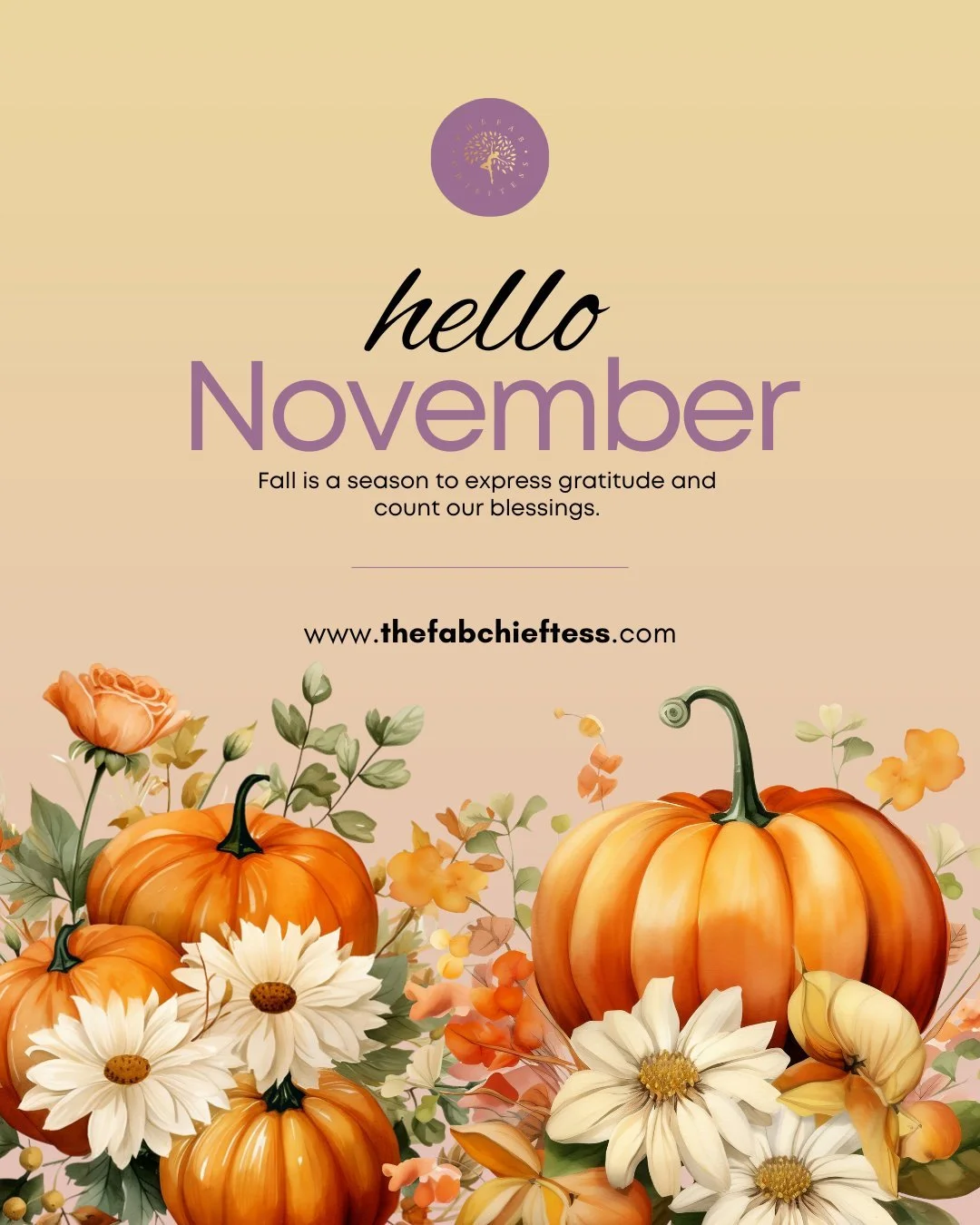 Hello, November 🍂✨

A month of gratitude, reflection, and cozy renewal. Let this season remind you to slow down, count your blessings, and focus on what truly matters. Every moment is an opportunity to practice thankfulness and embrace abundance. No