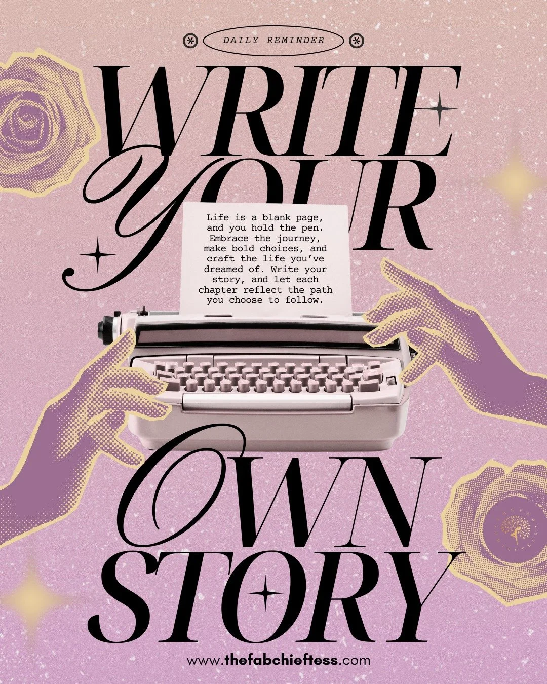 Your life is a story only you can write. 🌸 Each chapter is shaped by your choices, your courage, and your belief in what&rsquo;s possible. Don&rsquo;t wait for permission. Take the pen and create the life you&rsquo;ve always imagined. You have the p