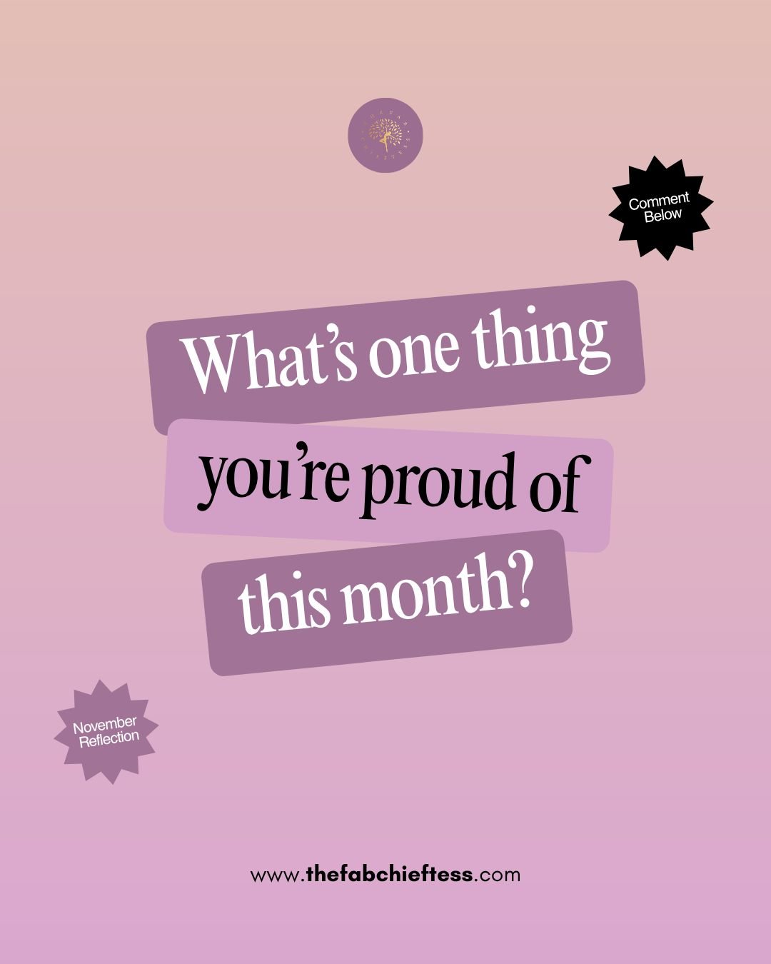 Before you rush into the next goal, take a moment to reflect: What are you proud of this month? 🌸
It doesn&rsquo;t have to be something big. Maybe it&rsquo;s showing up for yourself, setting a boundary, or finding stillness in a hectic week.

Reflec
