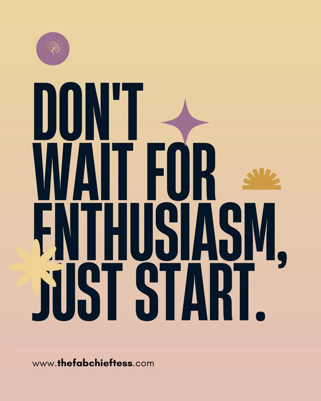 So many dreams never become reality because we keep waiting for motivation to magically appear. But the truth? Enthusiasm grows after you begin, not before.

Start messy, start unsure, start with shaky hands if you must&hellip; just start. Momentum b