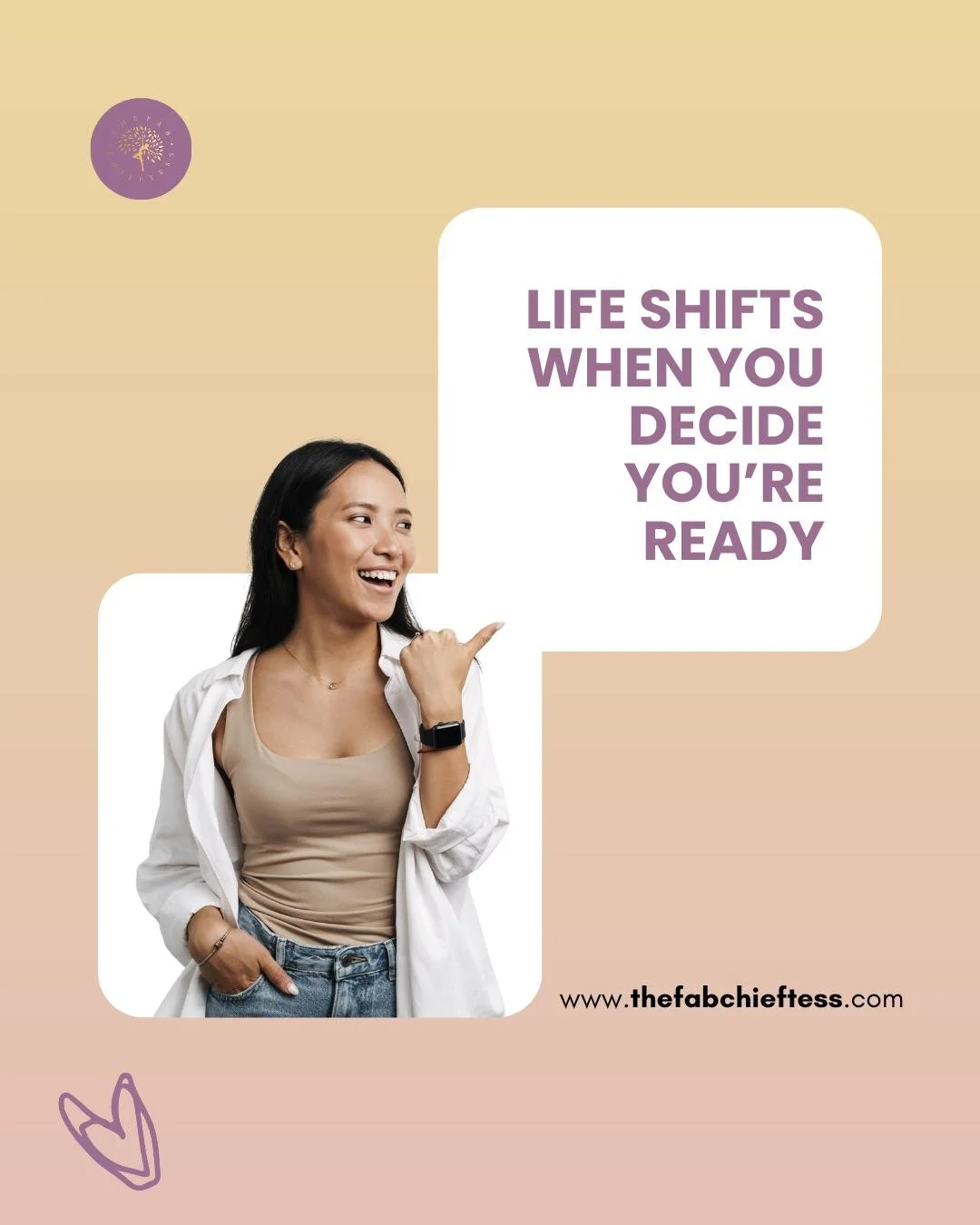 Sometimes life doesn&rsquo;t change because it&rsquo;s hard. It changes the moment you decide you&rsquo;re finally ready for more. Ready to grow. Ready to receive. Ready to stop playing small.

Your next chapter isn&rsquo;t waiting on timing, motivat
