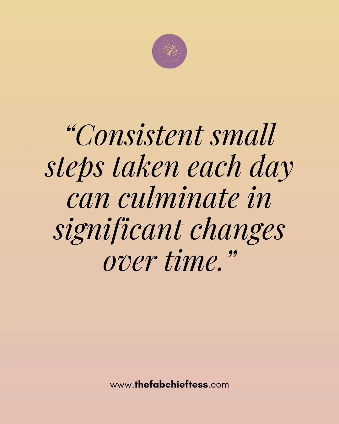 Big change doesn&rsquo;t come from big pressure.
It comes from small, consistent steps taken with intention.

Every habit you repeat.
Every boundary you honor.
Every choice you make in alignment. It all compounds.

You don&rsquo;t need to rush your g