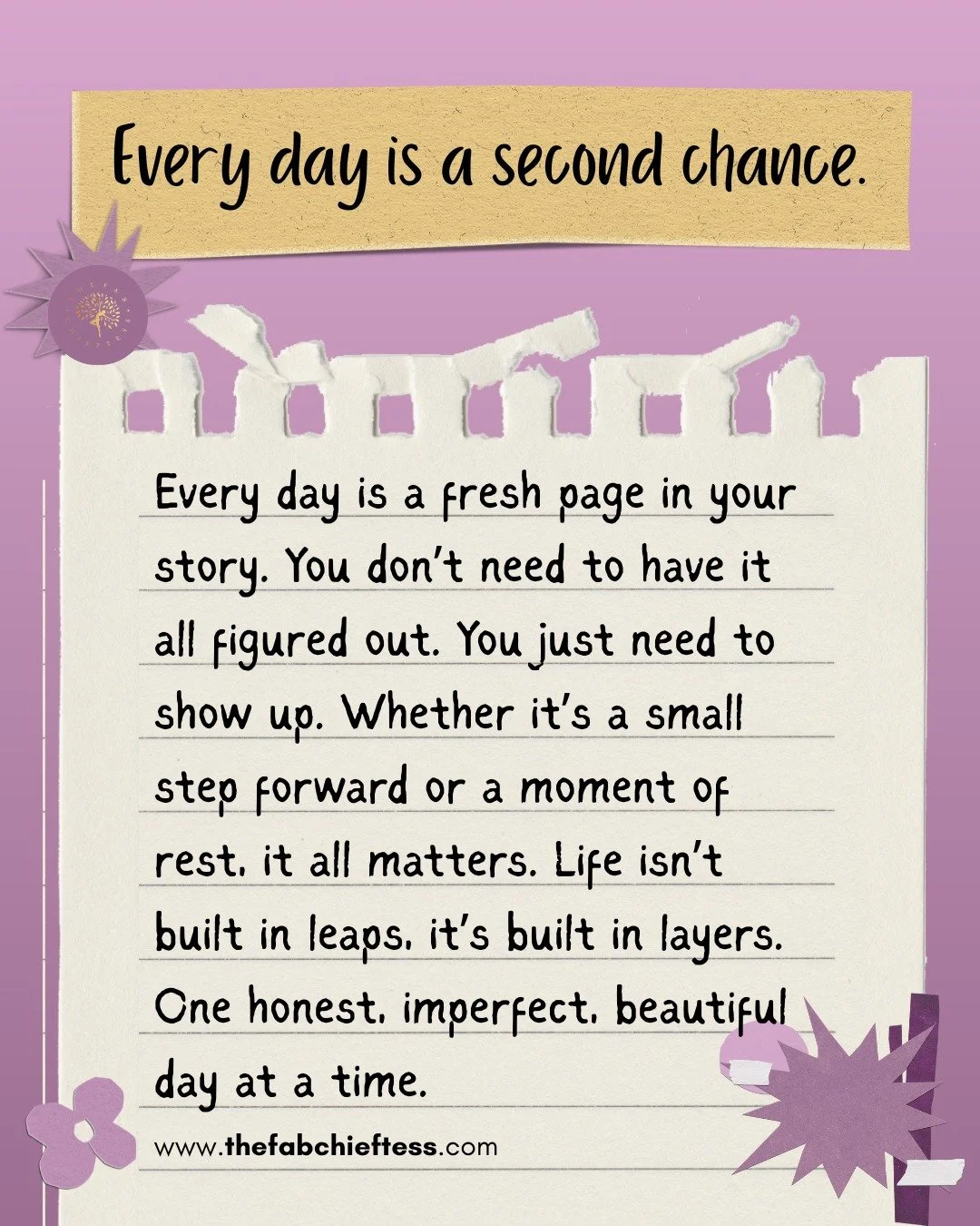 You don&rsquo;t need a new life.
You need a new moment and you get one every single day.

Each morning is an invitation to begin again.
To release yesterday.
To choose differently.
To show up with more kindness toward yourself.

Progress isn&rsquo;t 